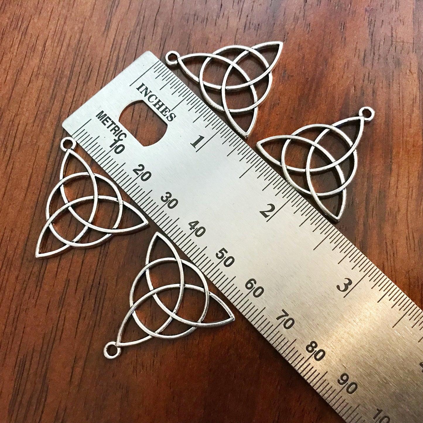 10pcs Celtic Knot Charms, Large Trinity Knot Charms, Triquetra Charms, Dull Silver Tone Infinity Knot Charms, Celtic Knot Pendants, Findings