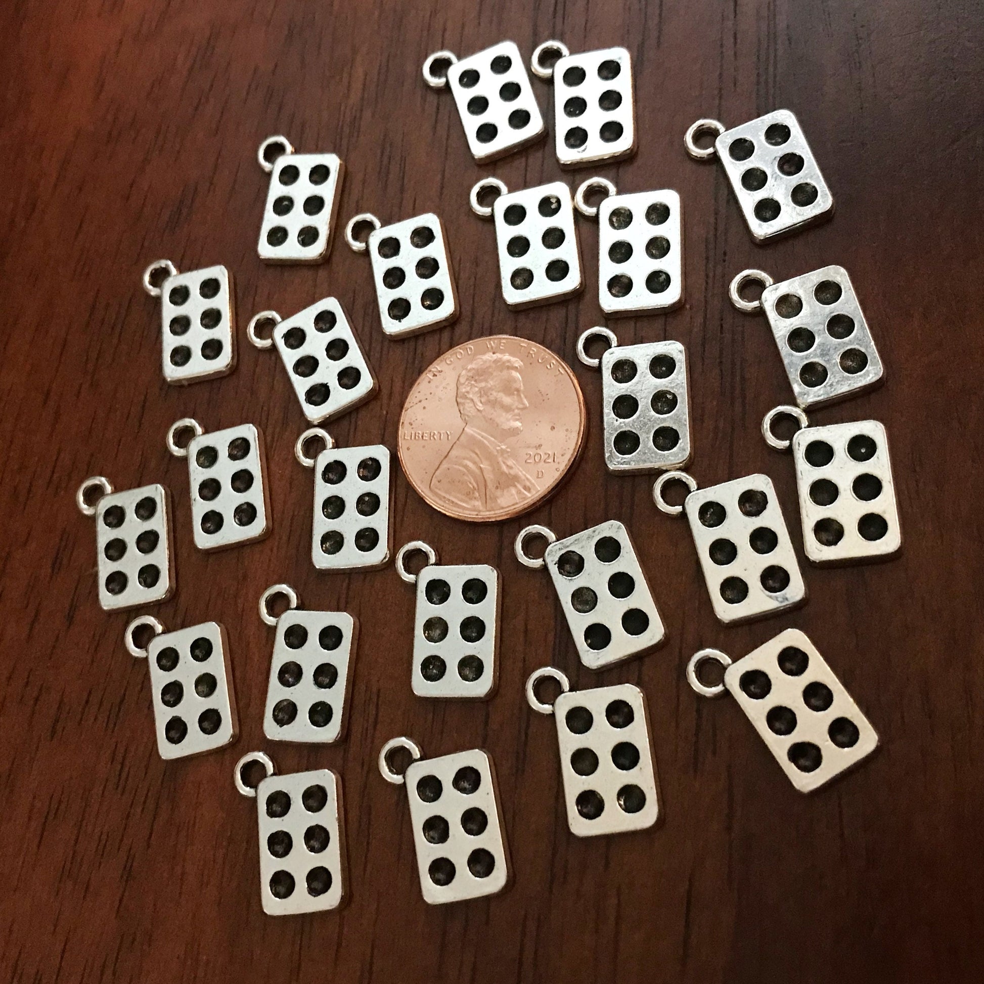 12 Domino Charms, Dominoes Charms, Domino Pendants, Tiny Domino Charms, Game Charms, Bones Charms, Card Charms, Game Tiles Charms, Findings