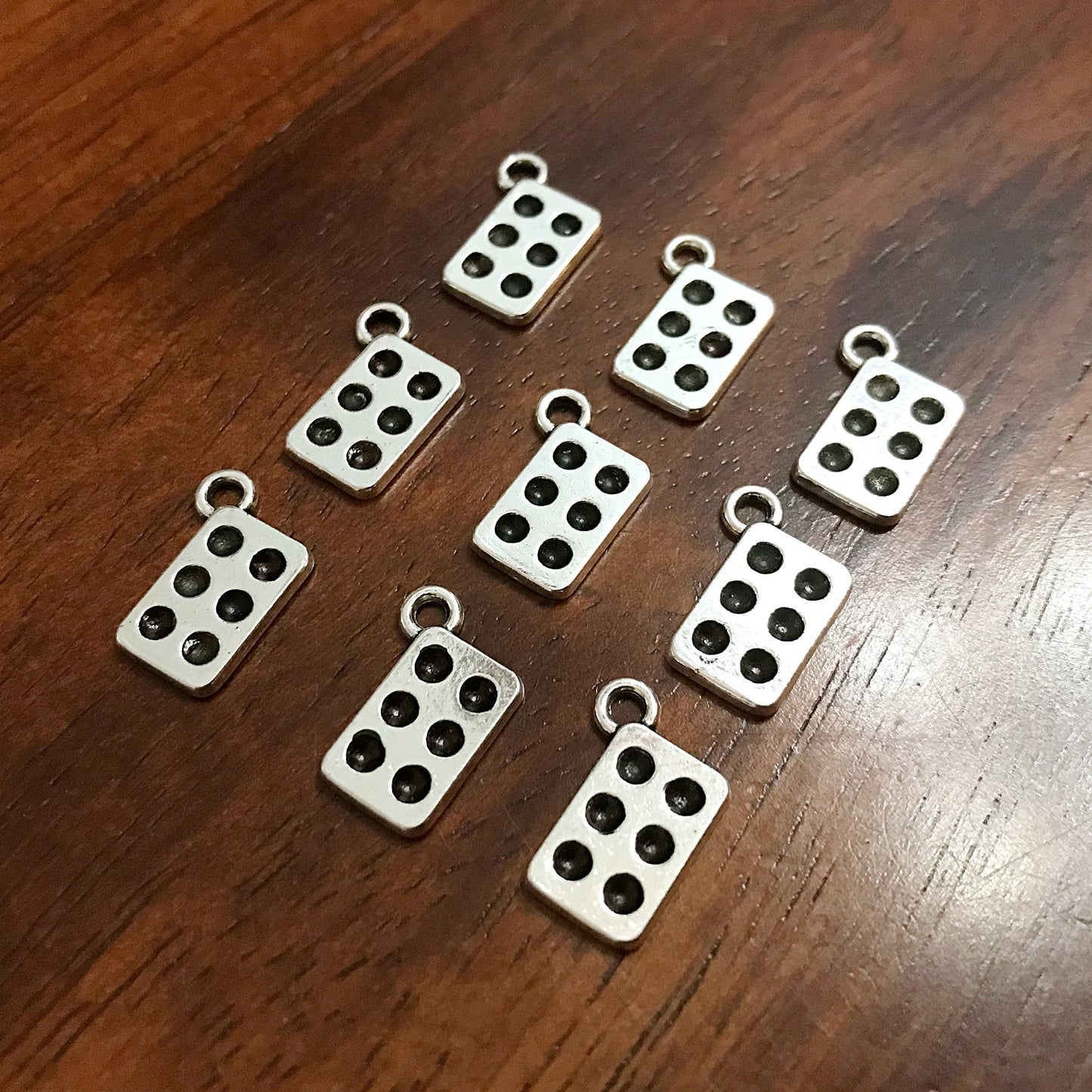 12 Domino Charms, Dominoes Charms, Domino Pendants, Tiny Domino Charms, Game Charms, Bones Charms, Card Charms, Game Tiles Charms, Findings