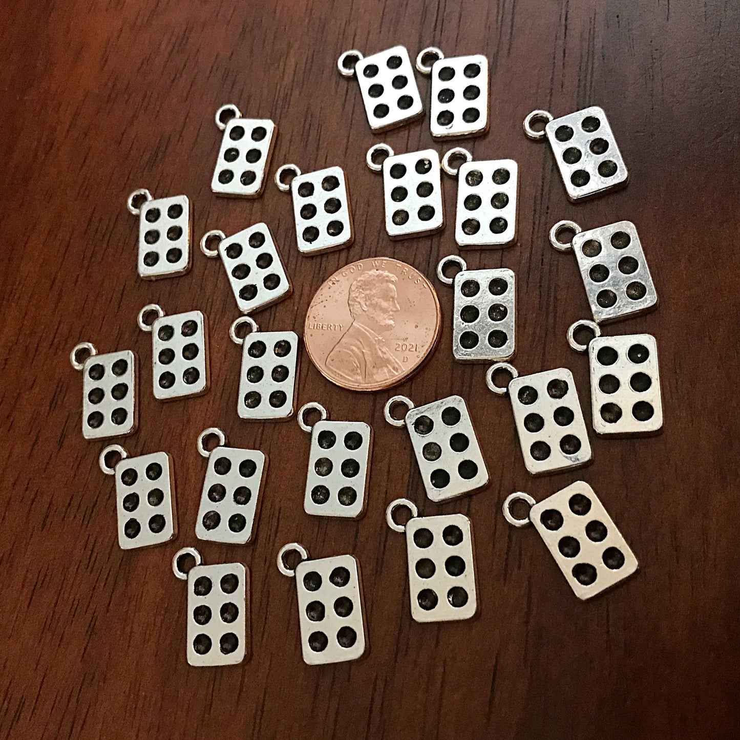 12 Domino Charms, Dominoes Charms, Domino Pendants, Tiny Domino Charms, Game Charms, Bones Charms, Card Charms, Game Tiles Charms, Findings