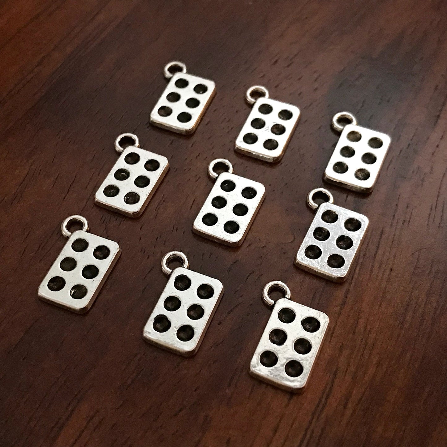 12 Domino Charms, Dominoes Charms, Domino Pendants, Tiny Domino Charms, Game Charms, Bones Charms, Card Charms, Game Tiles Charms, Findings