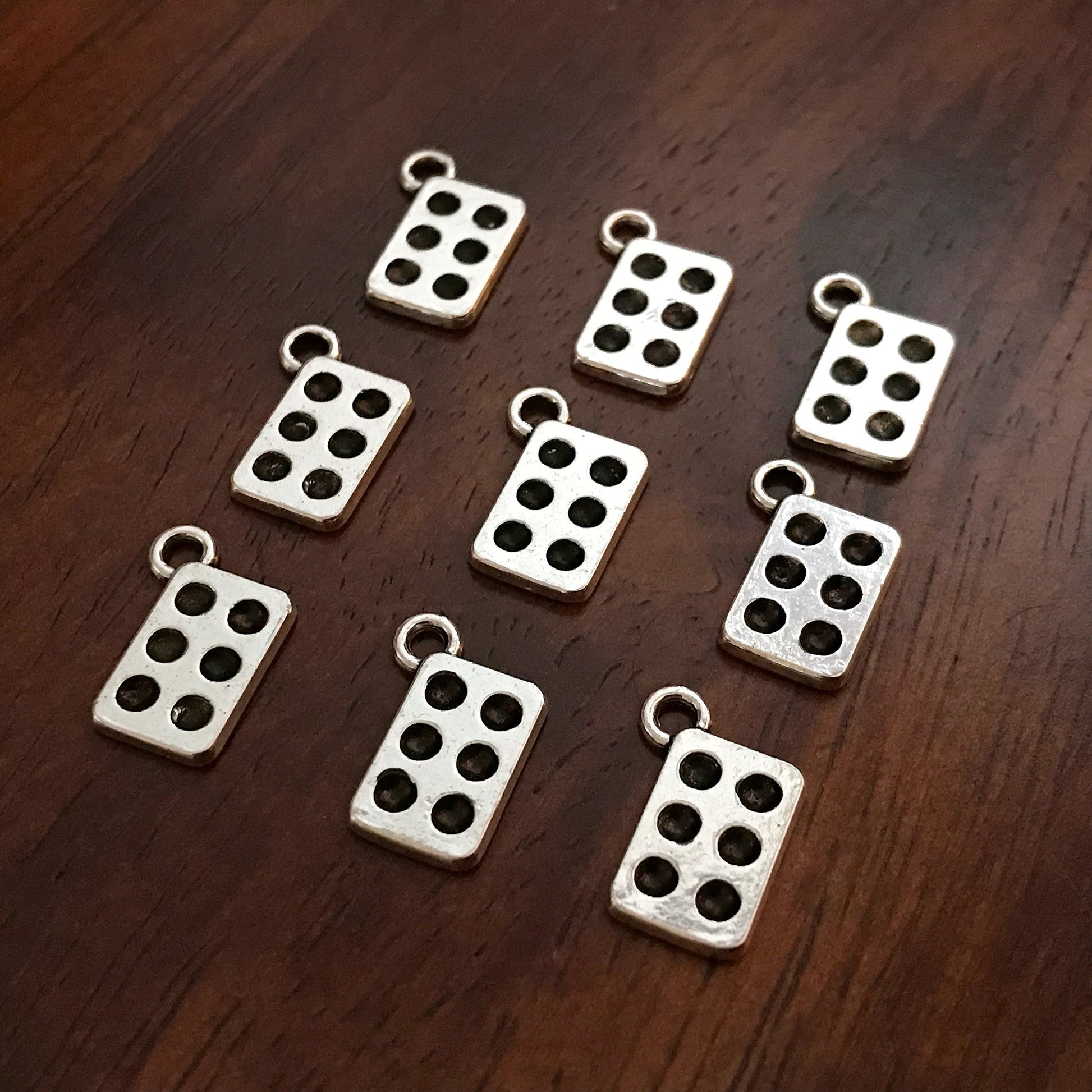 12 Domino Charms, Dominoes Charms, Domino Pendants, Tiny Domino Charms, Game Charms, Bones Charms, Card Charms, Game Tiles Charms, Findings