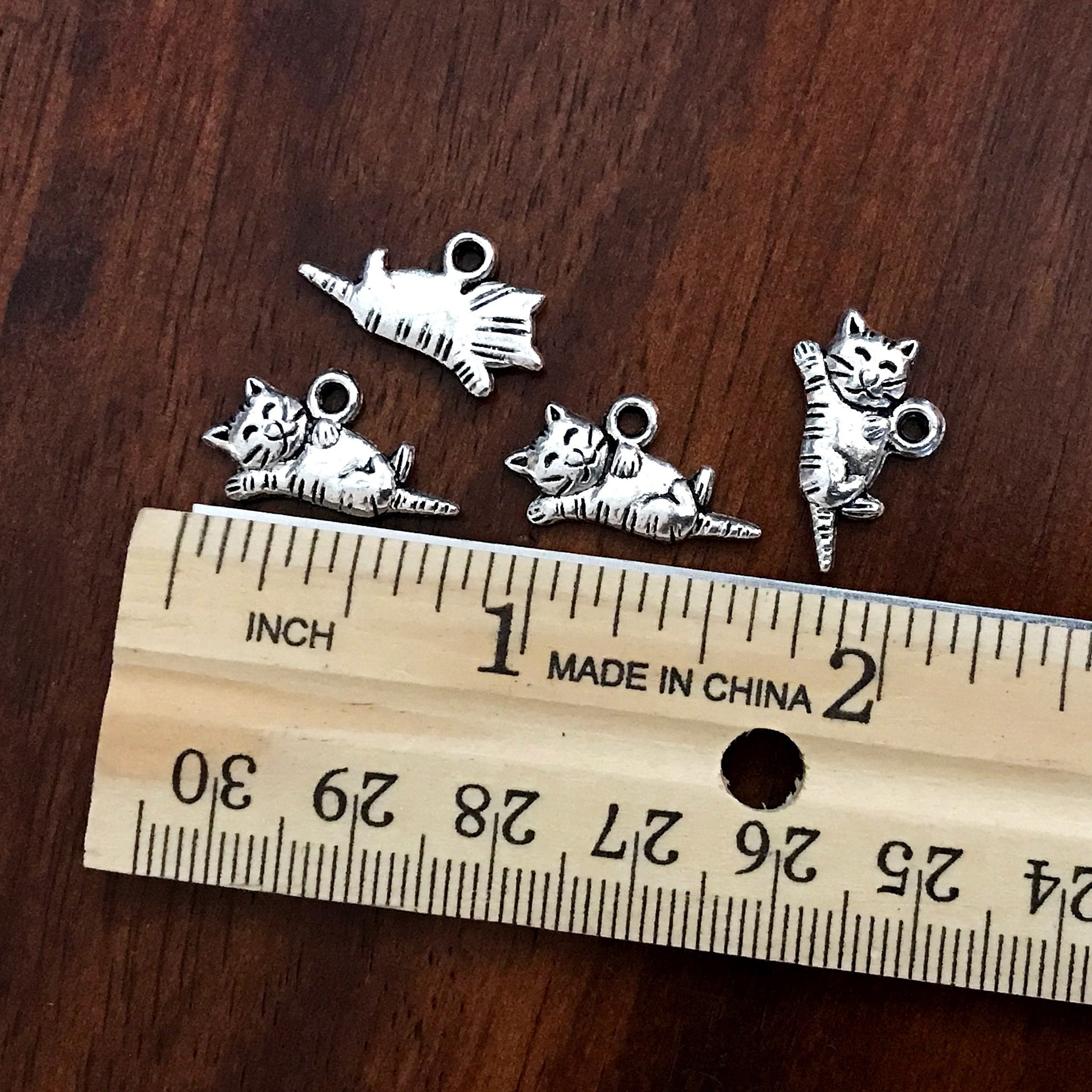 20pcs, Cat Charms, Antique Silver Cat Charms, 3D Cat Charms, Kitten Charms, Feline Charms, Kitty Cat Charms, Silver Cat Charms, Findings