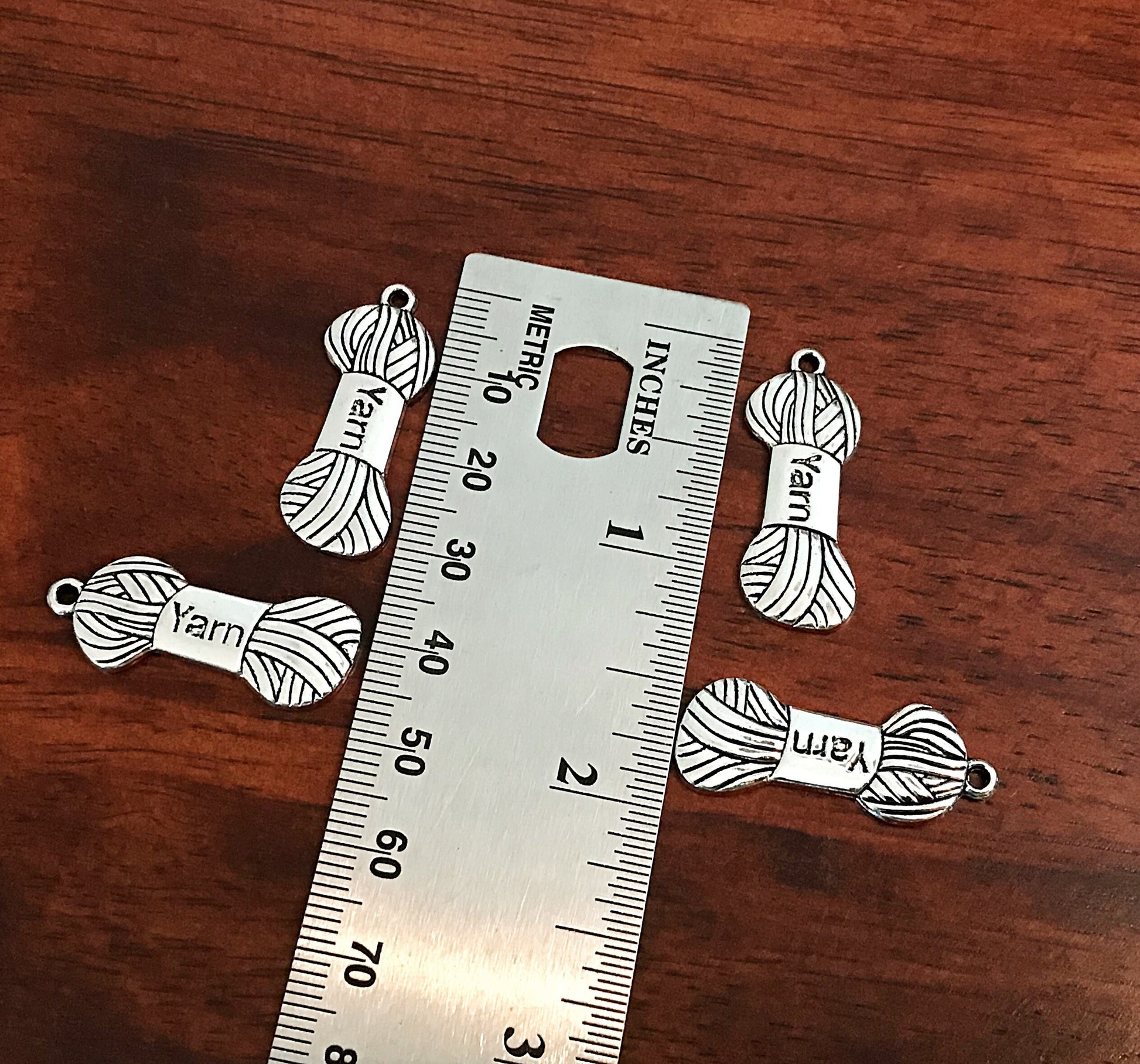 20pcs Yarn Charms, Crocheting Charm, Ball of Silver Yarn Charms, Crafter's Charms, Yarn Pendants, Knitting Charms, Sewing Charms, Findings