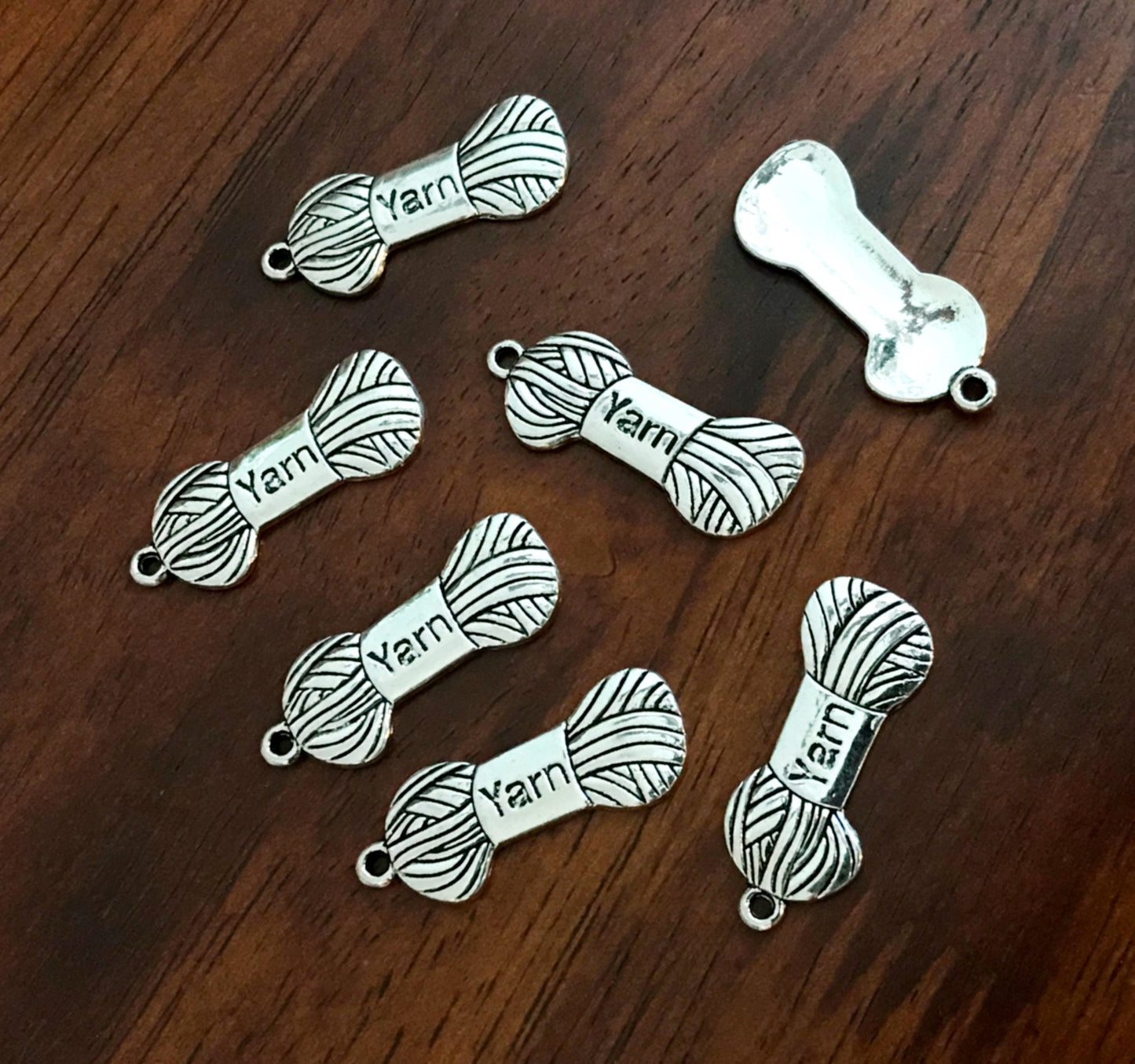 20pcs Yarn Charms, Crocheting Charm, Ball of Silver Yarn Charms, Crafter's Charms, Yarn Pendants, Knitting Charms, Sewing Charms, Findings