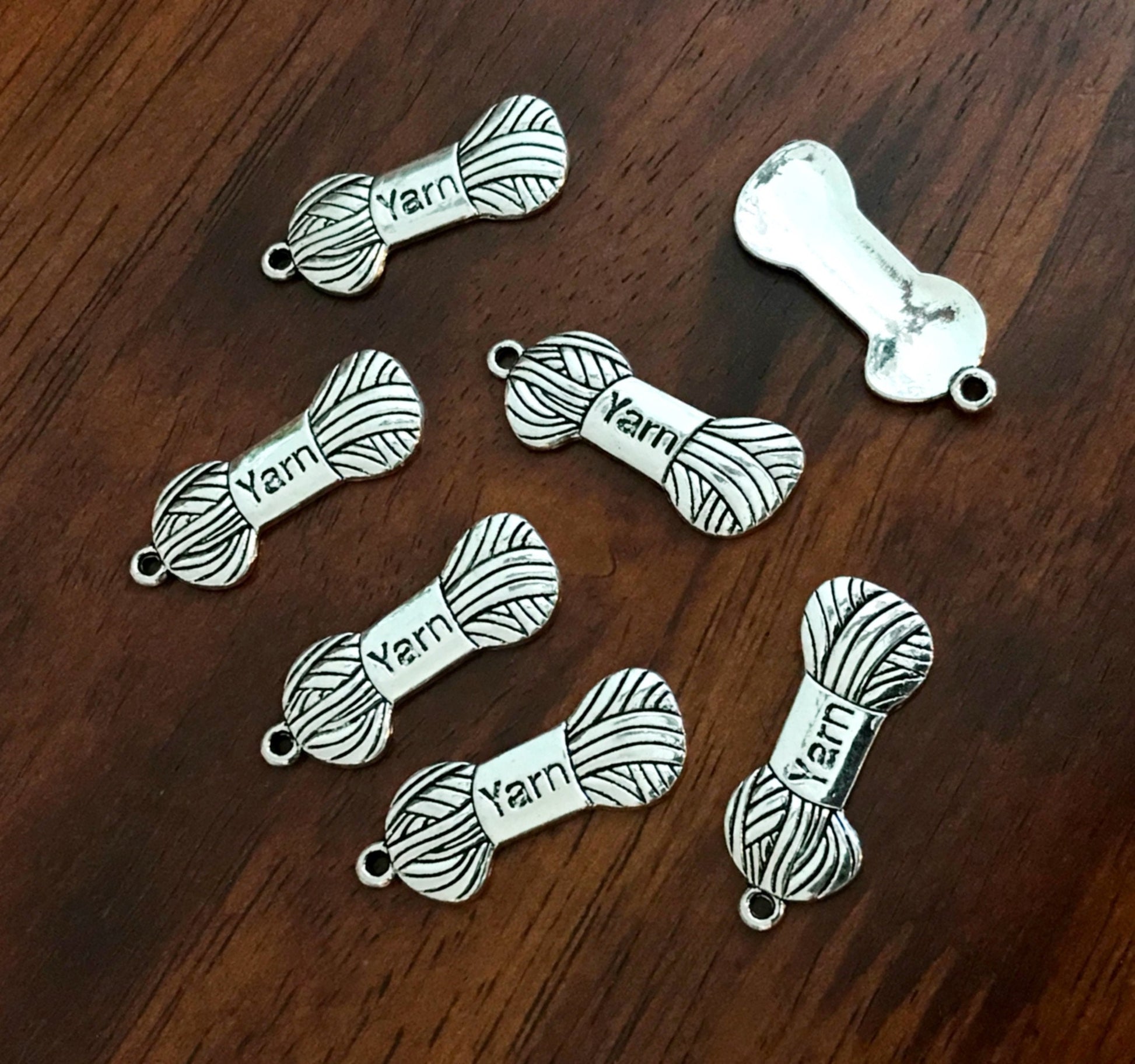 20pcs Yarn Charms, Crocheting Charm, Ball of Silver Yarn Charms, Crafter's Charms, Yarn Pendants, Knitting Charms, Sewing Charms, Findings