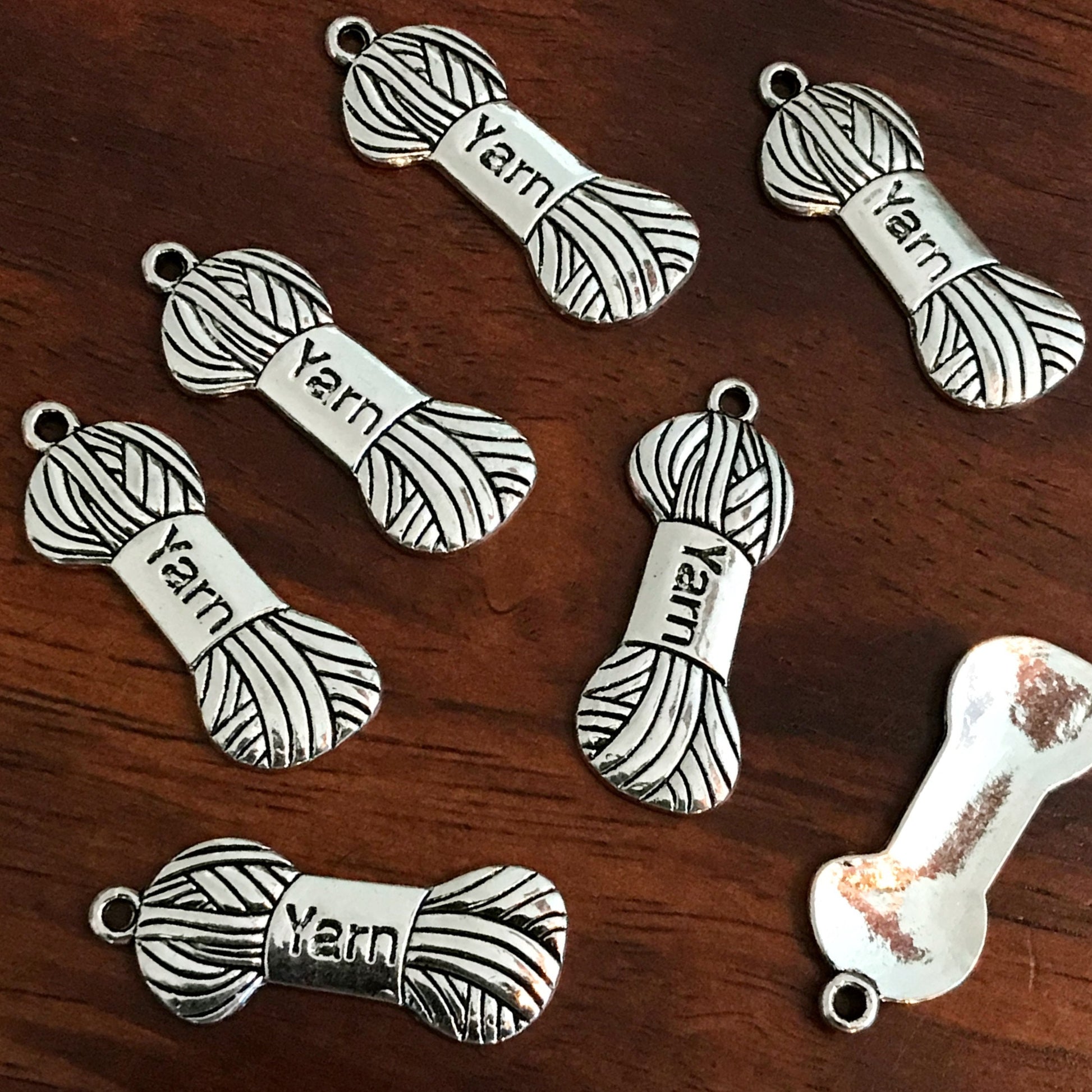 20pcs Yarn Charms, Crocheting Charm, Ball of Silver Yarn Charms, Crafter's Charms, Yarn Pendants, Knitting Charms, Sewing Charms, Findings