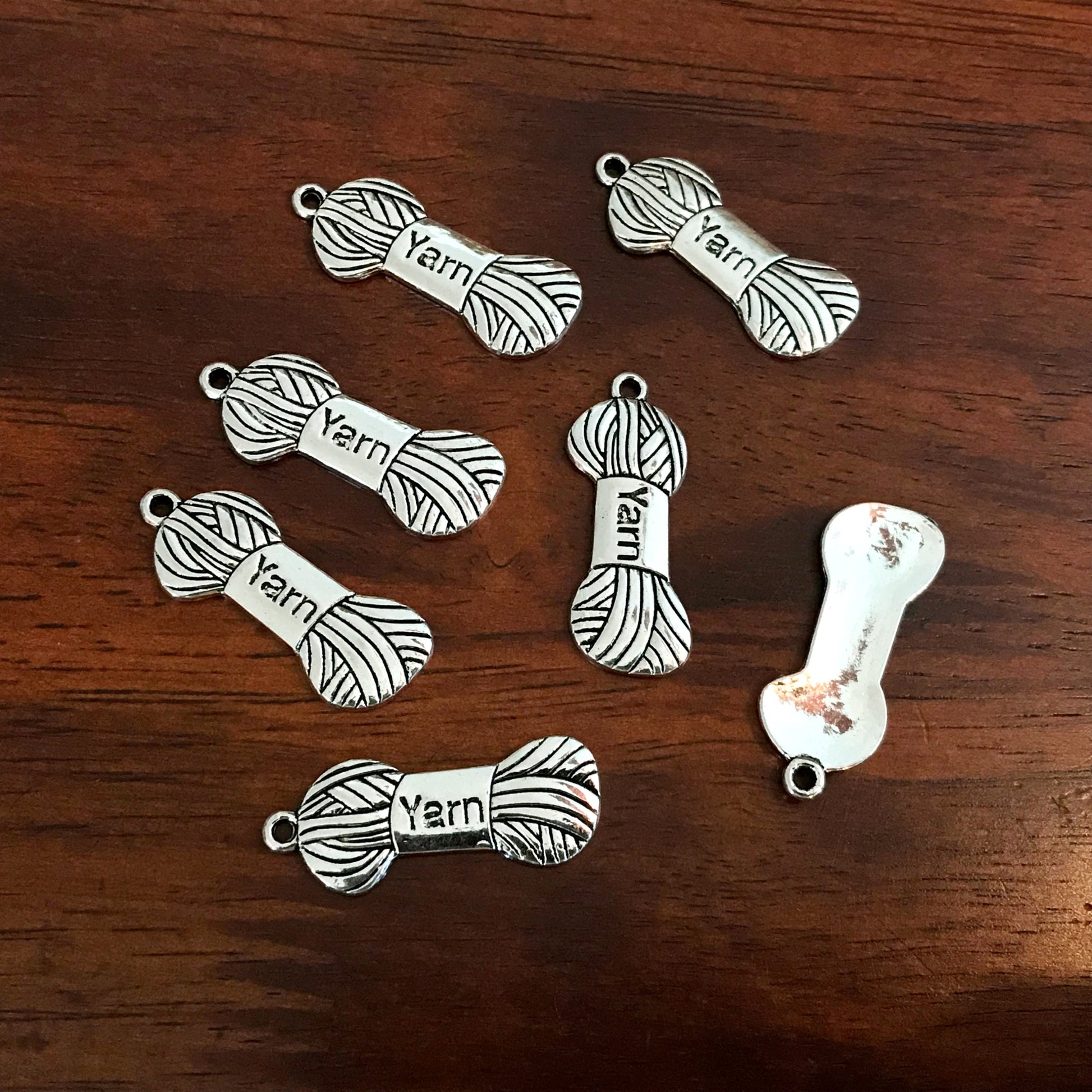 20pcs Yarn Charms, Crocheting Charm, Ball of Silver Yarn Charms, Crafter's Charms, Yarn Pendants, Knitting Charms, Sewing Charms, Findings