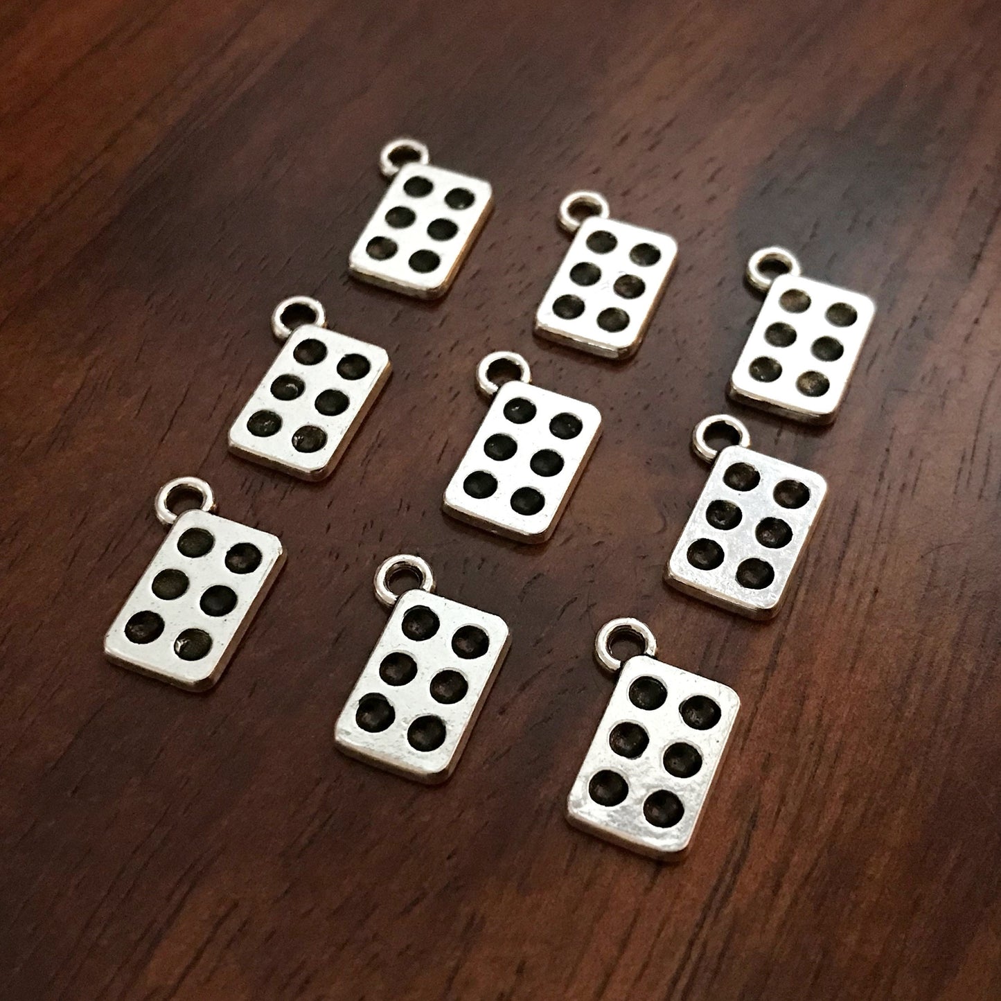 20 Domino Charms, Dominoes Charms, Domino Pendants, Tiny Domino Charms, Game Charms, Bones Charms, Card Charms, Game Tiles Charms, Findings