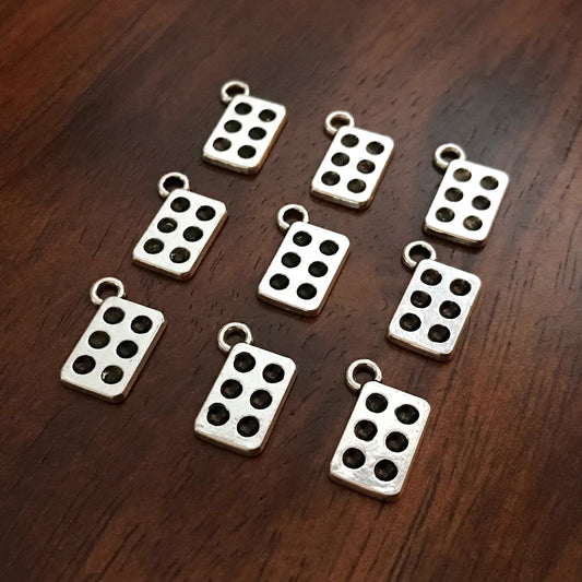 20 Domino Charms, Dominoes Charms, Domino Pendants, Tiny Domino Charms, Game Charms, Bones Charms, Card Charms, Game Tiles Charms, Findings
