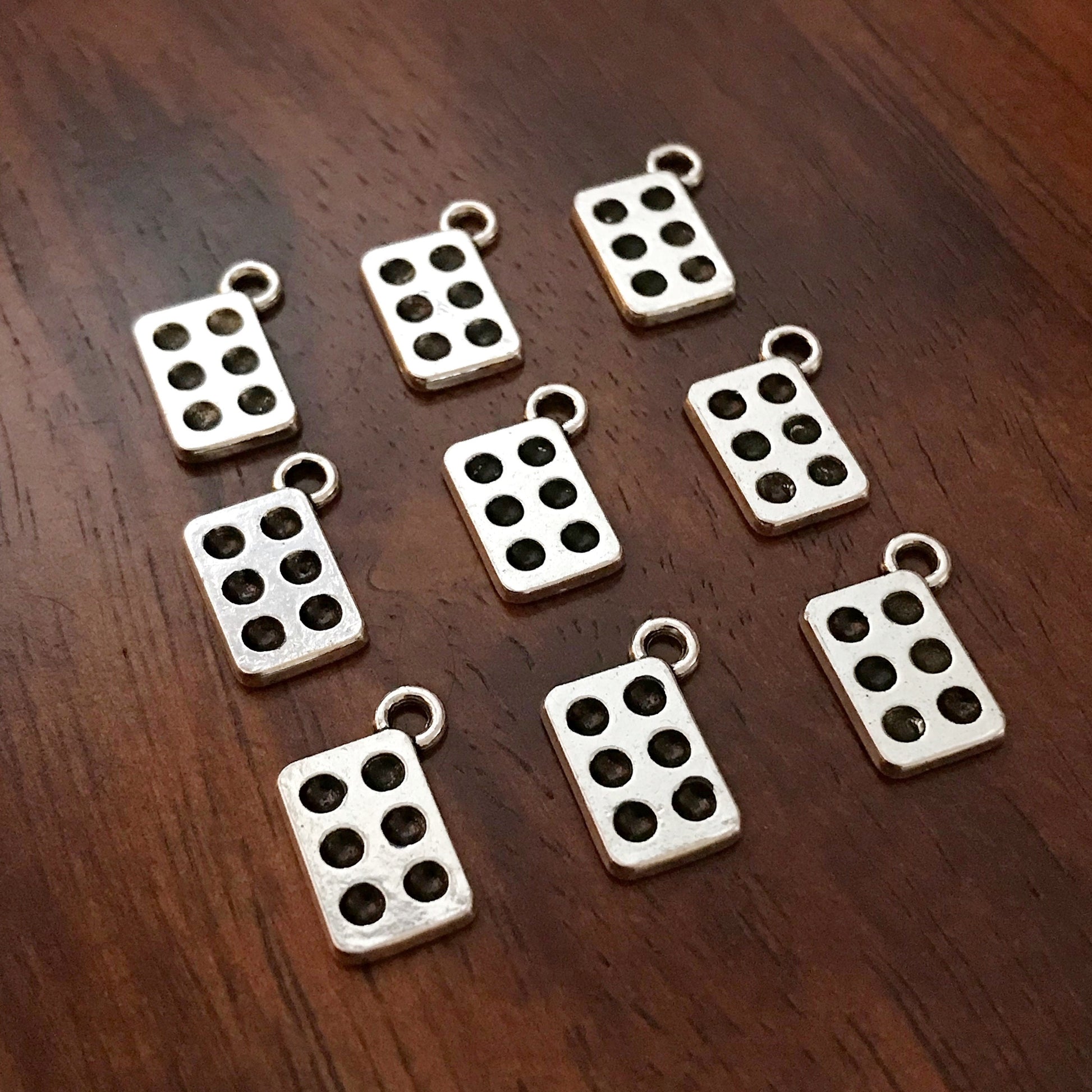12 Domino Charms, Dominoes Charms, Domino Pendants, Tiny Domino Charms, Game Charms, Bones Charms, Card Charms, Game Tiles Charms, Findings