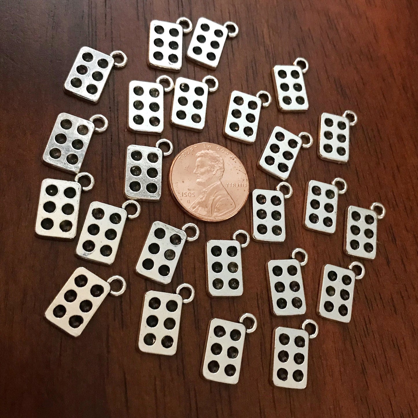 20 Domino Charms, Dominoes Charms, Domino Pendants, Tiny Domino Charms, Game Charms, Bones Charms, Card Charms, Game Tiles Charms, Findings