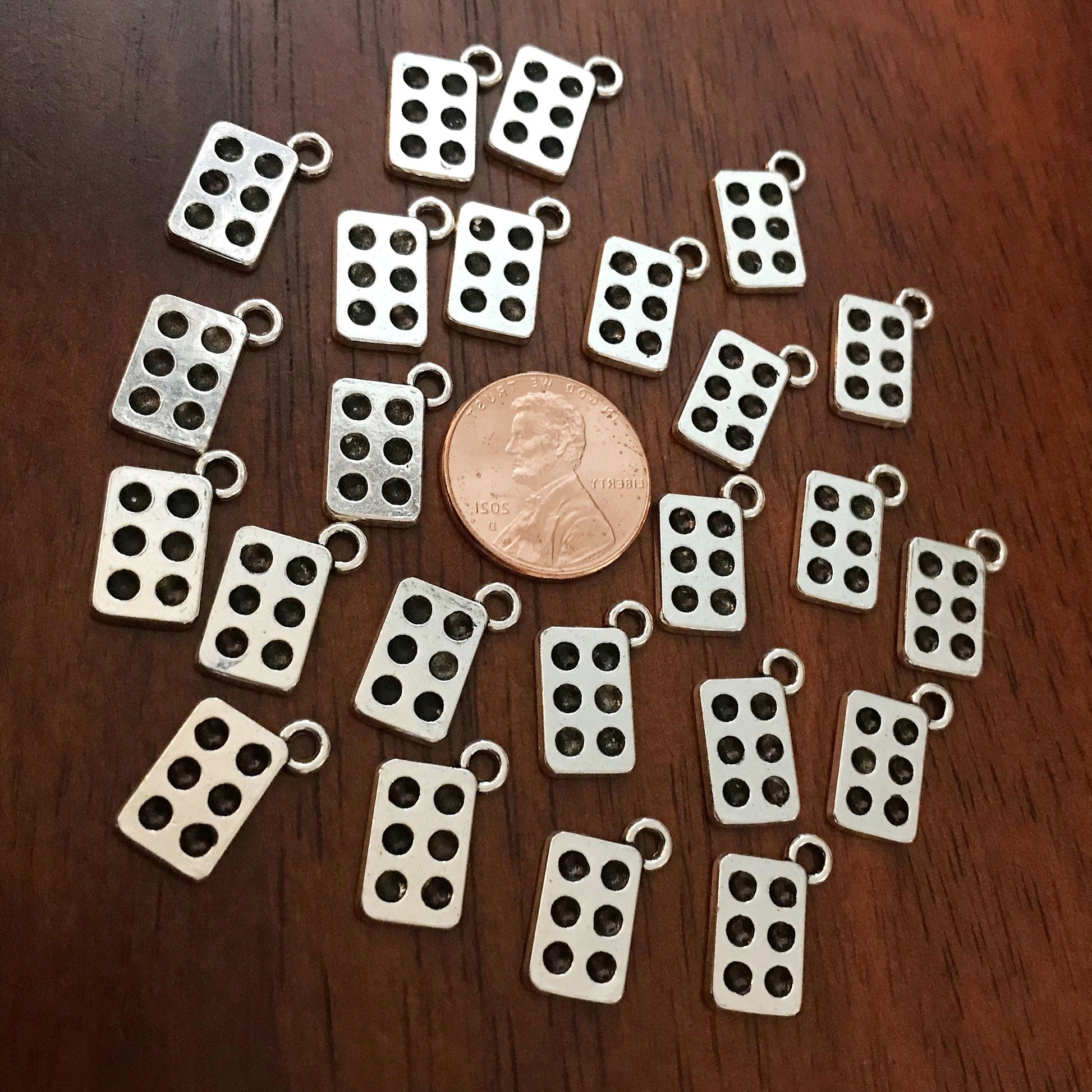 20 Domino Charms, Dominoes Charms, Domino Pendants, Tiny Domino Charms, Game Charms, Bones Charms, Card Charms, Game Tiles Charms, Findings