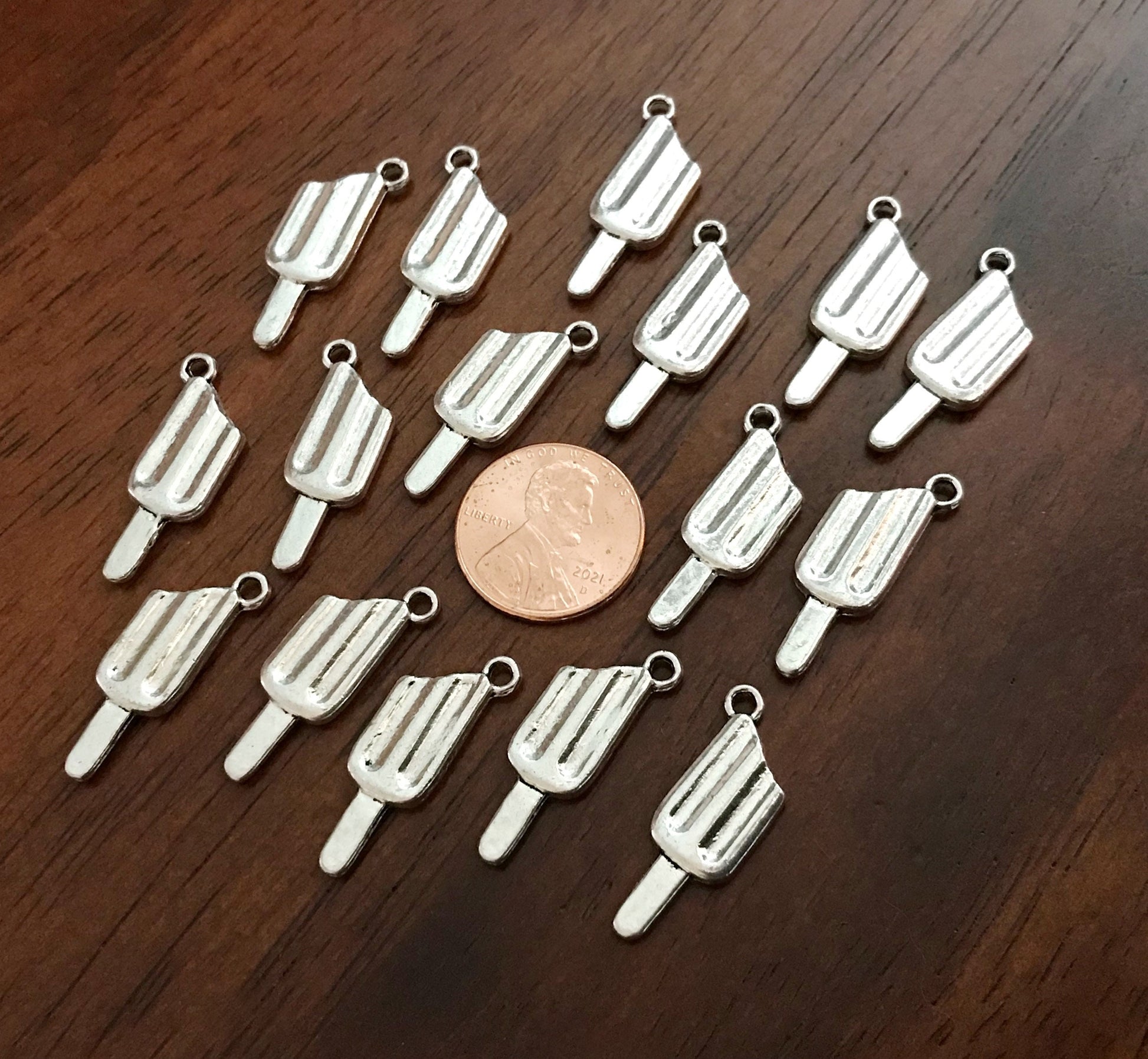 40 Ice Cream Charms, Ice Cream Bar Charms, Ice Cream Cone Charms, Popsicle Charms, Antique Silver Ice Cream Charms, Fudge Popsicle, Findings