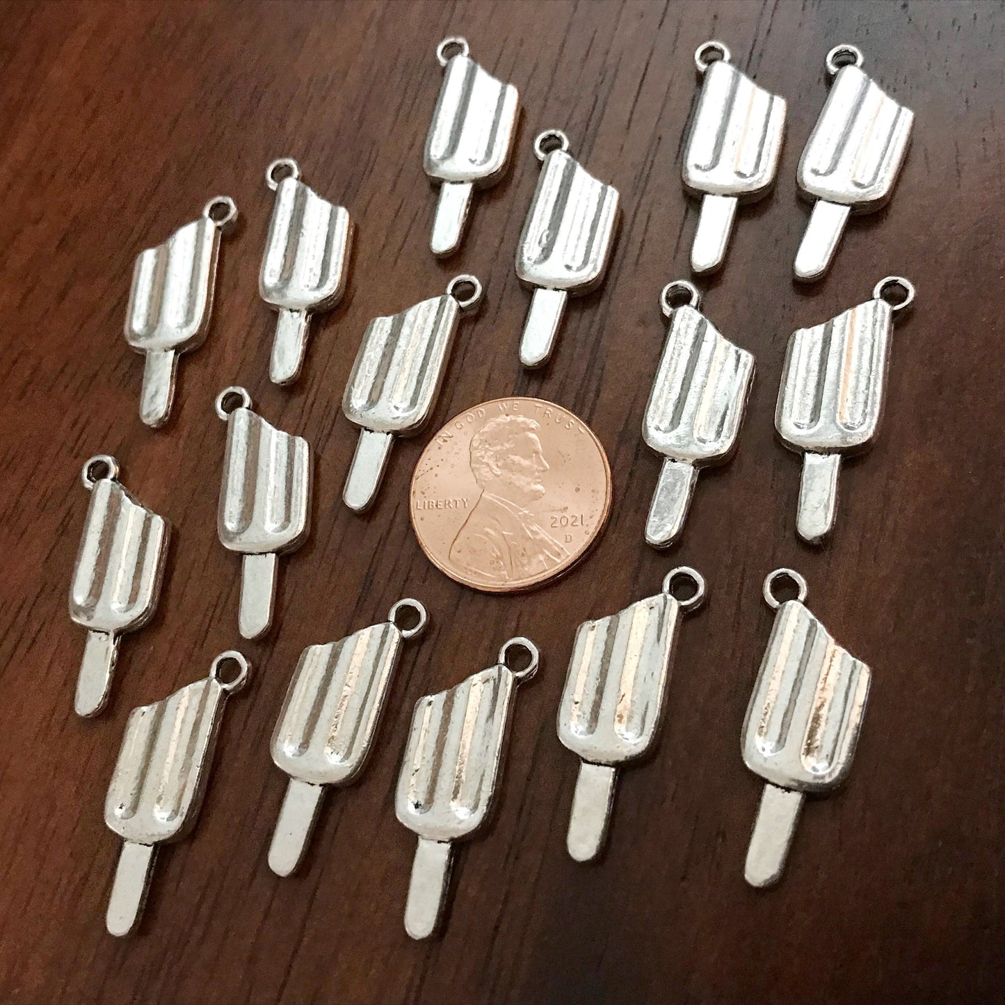 40 Ice Cream Charms, Ice Cream Bar Charms, Ice Cream Cone Charms, Popsicle Charms, Antique Silver Ice Cream Charms, Fudge Popsicle, Findings