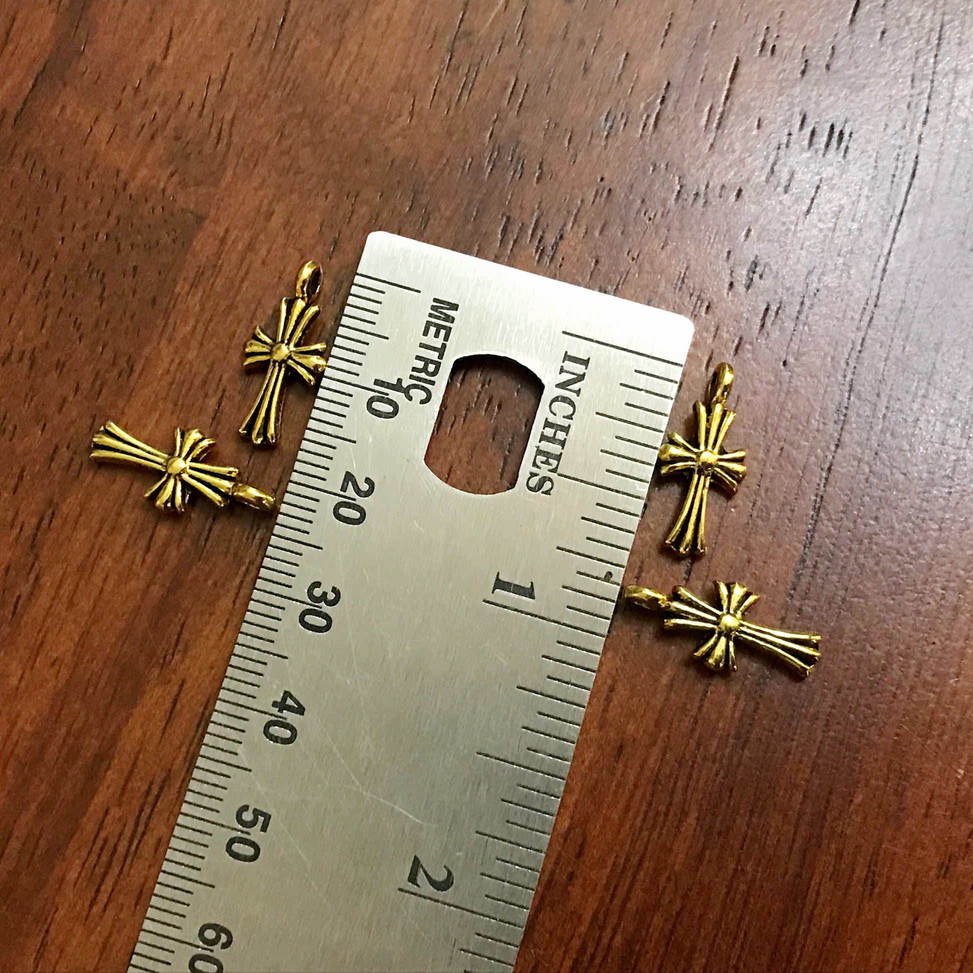 20pcs Gold Cross Charms, Antique Gold Cross, Cross Charms, Double Sided Cross Charms, Tiny Gold Cross Charms, Fancy Cross Charms, Findings