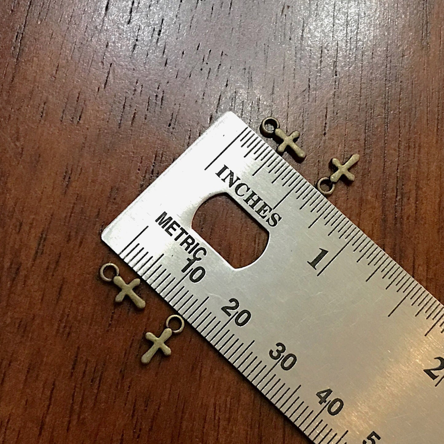 25pcs, Bronze Cross Charms, Bronze Cross Tiny Cross Charms, Delicate Cross Charms, Double Sided Cross Charms, Jewelry Supplies, Findings