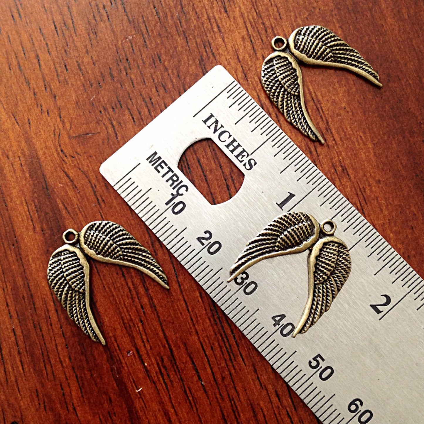 25pcs, Angel Wing Charms, Antique Bronze Charms, Christian Charms, Bronze Angel Wing Charms, Feather Charms, Bronze Wing Pendants, Findings