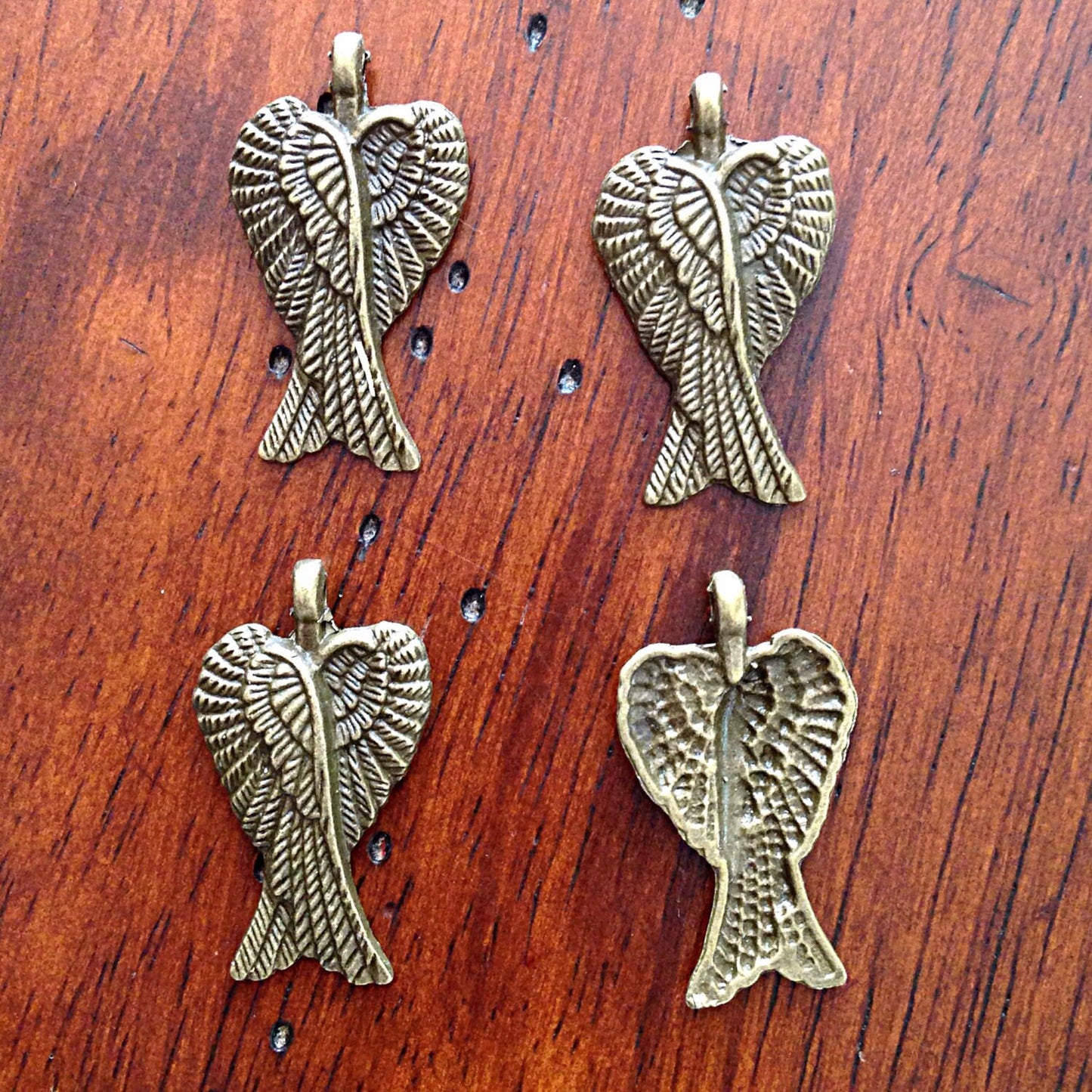 8 Angel Wing Charms, Antique Bronze Charms, Wing Charms, Angel Wings Charms, Bronze Angel Wings, Craft and Jewelry Supplies, Findings