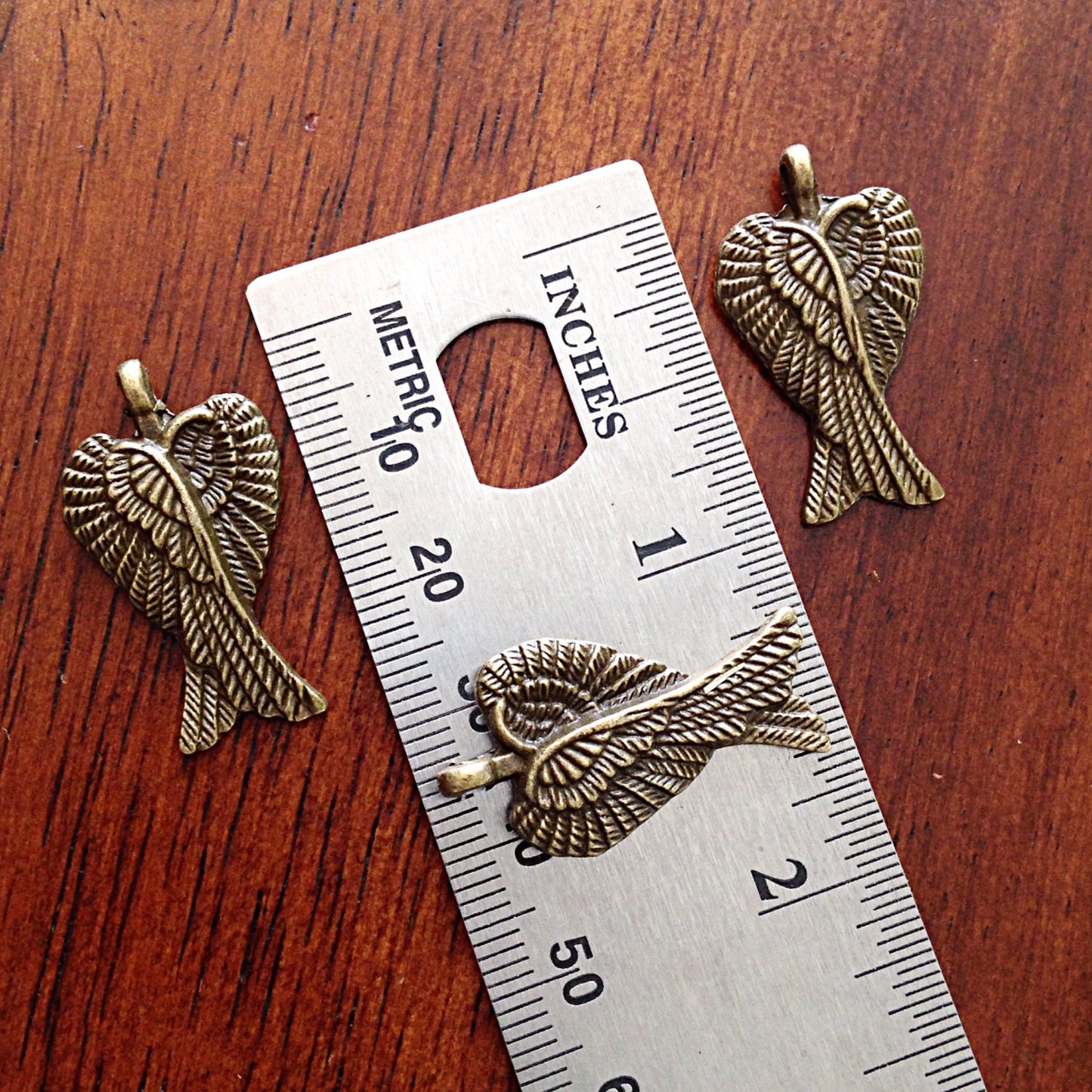 8 Angel Wing Charms, Antique Bronze Charms, Wing Charms, Angel Wings Charms, Bronze Angel Wings, Craft and Jewelry Supplies, Findings