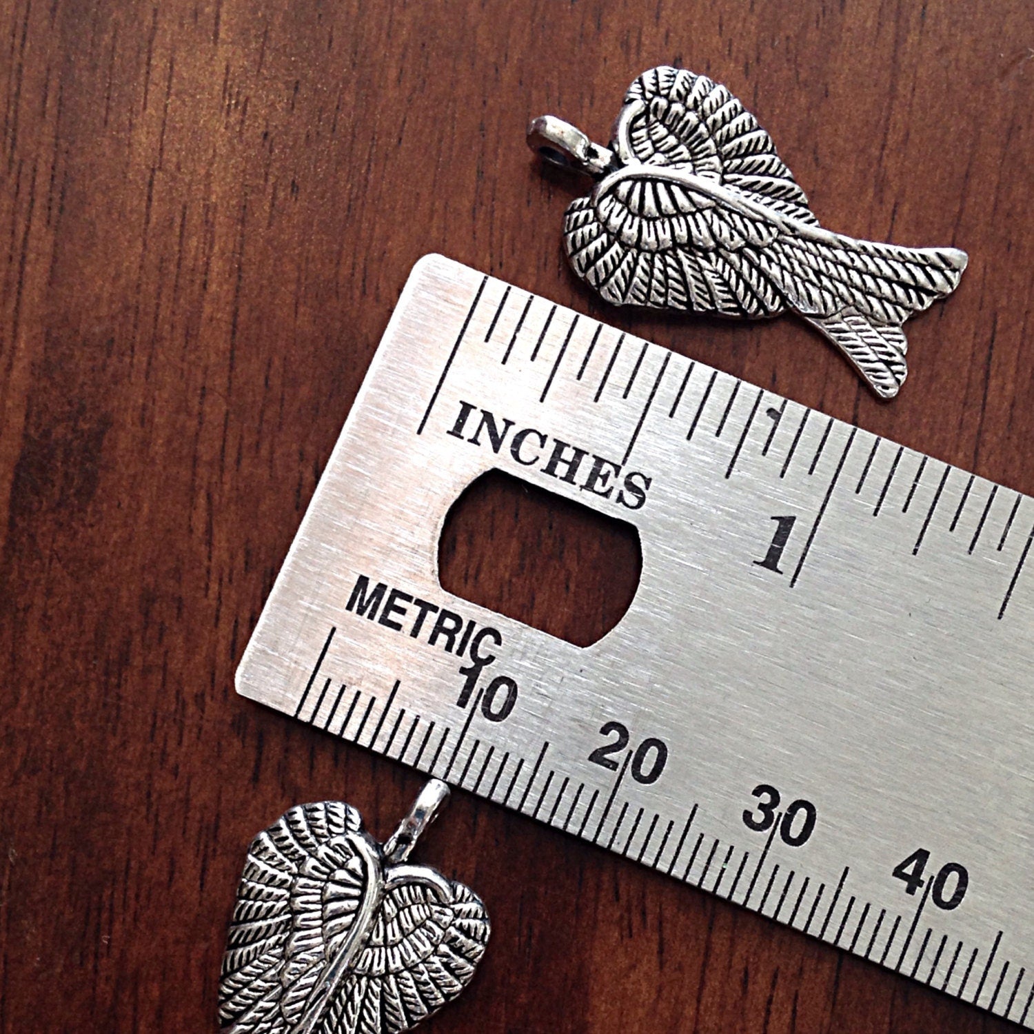 10 Angel Wing Charms, Antique Silver Charms, Silver Wing Charms, Angel Charms, Finding, Double Wing Charms, Craft and Jewelry Supplies