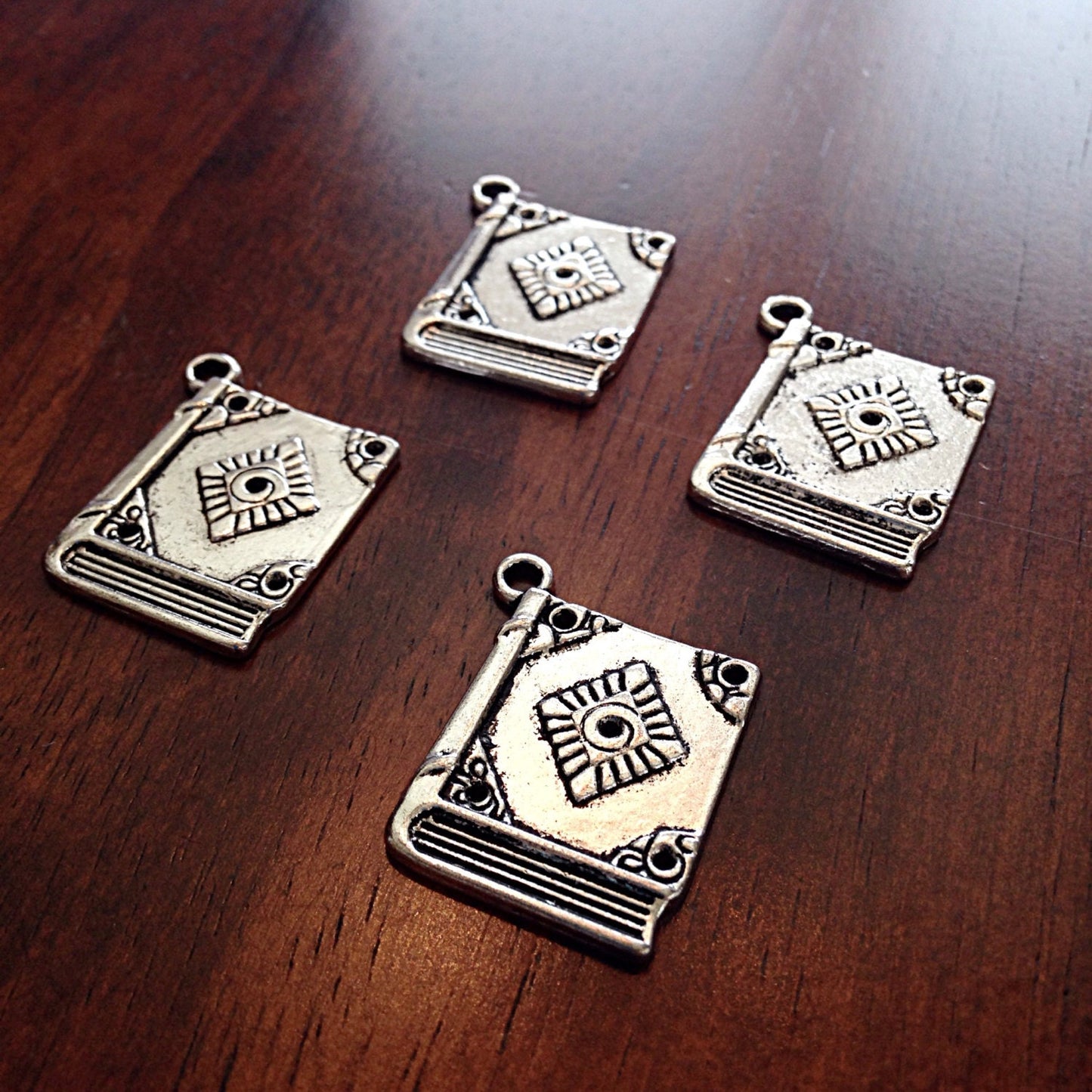 5pcs Bible Charms, Antique Silver Charms, Book Charms, Diary Charms, Bible Pendants, Bracelet Charms, Jewelry And Craft Supplies, Findings