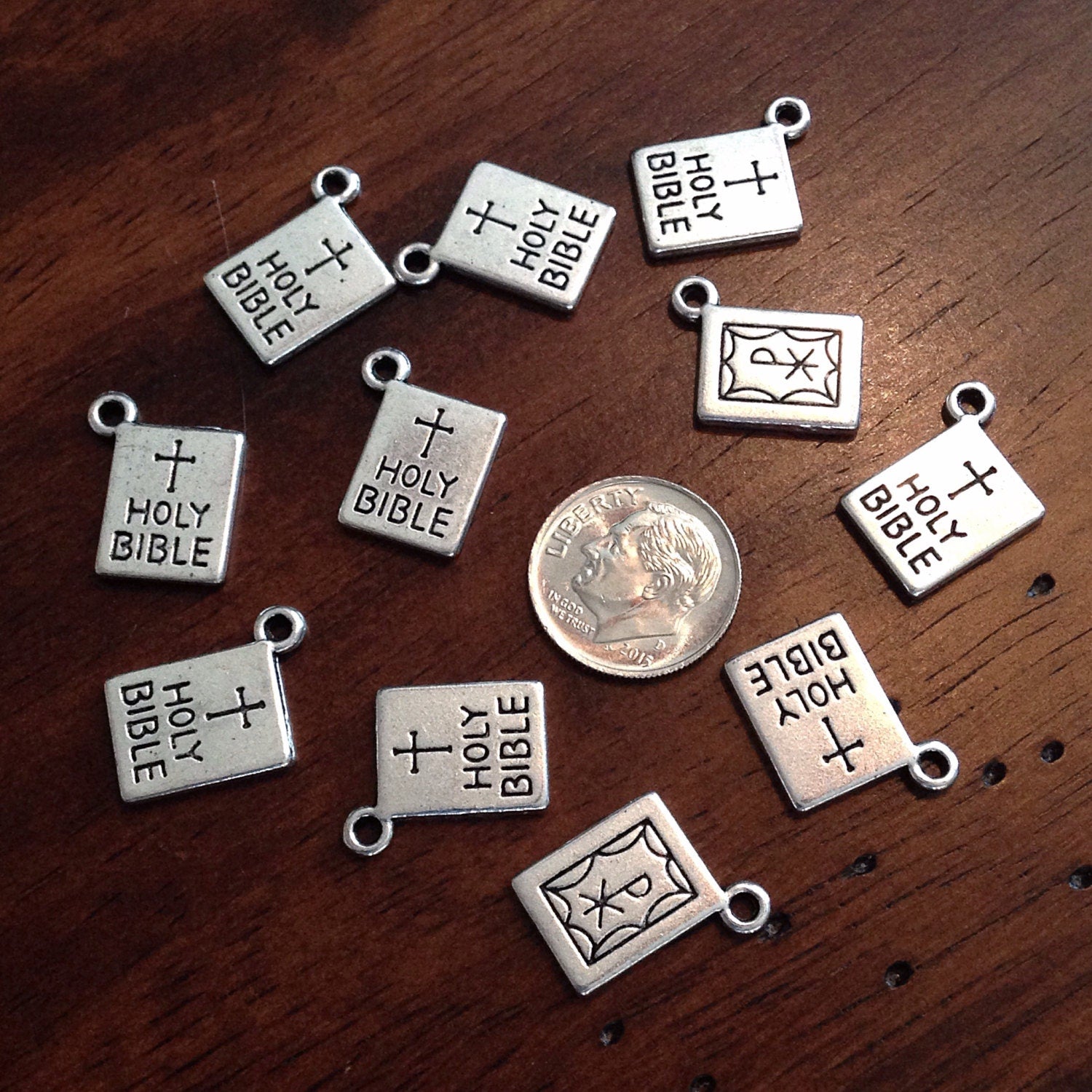 20pcs, Bible Charms, Antique Silver Bible Charms, Silver Bible Charms, Holy Bible Charms, Armor of God Charms, Book Charms, Findings