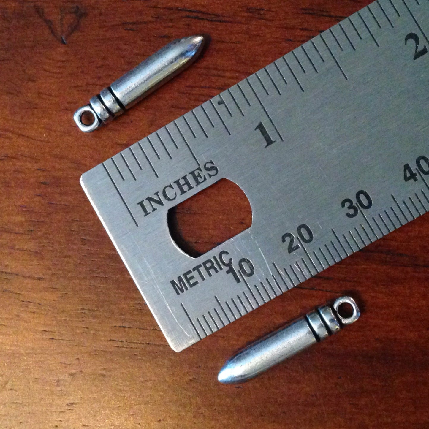 8 Bullet Chrams, Antique Silver Charms, Silver Bullet Charm, Bullet Pendants, Gun Charms, Ammo Charm, Findings, Jewelry and Craft Supplies