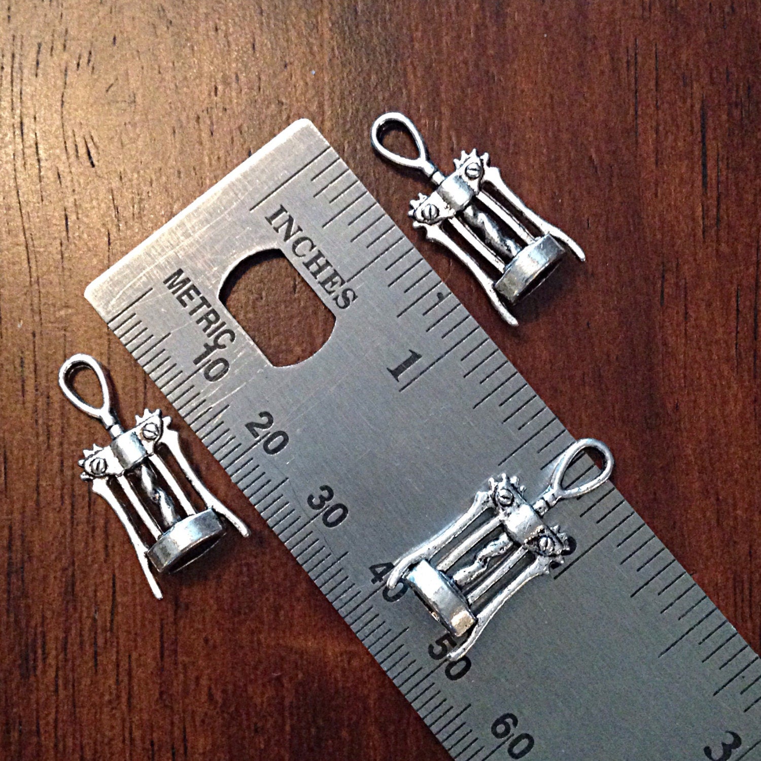 BULK 15 Wine Bottle Opener, Antique Silver Charms, Wine Bottle Opener Charms, Wineglass Charms, Findings, Jewelry and Craft Supplies,