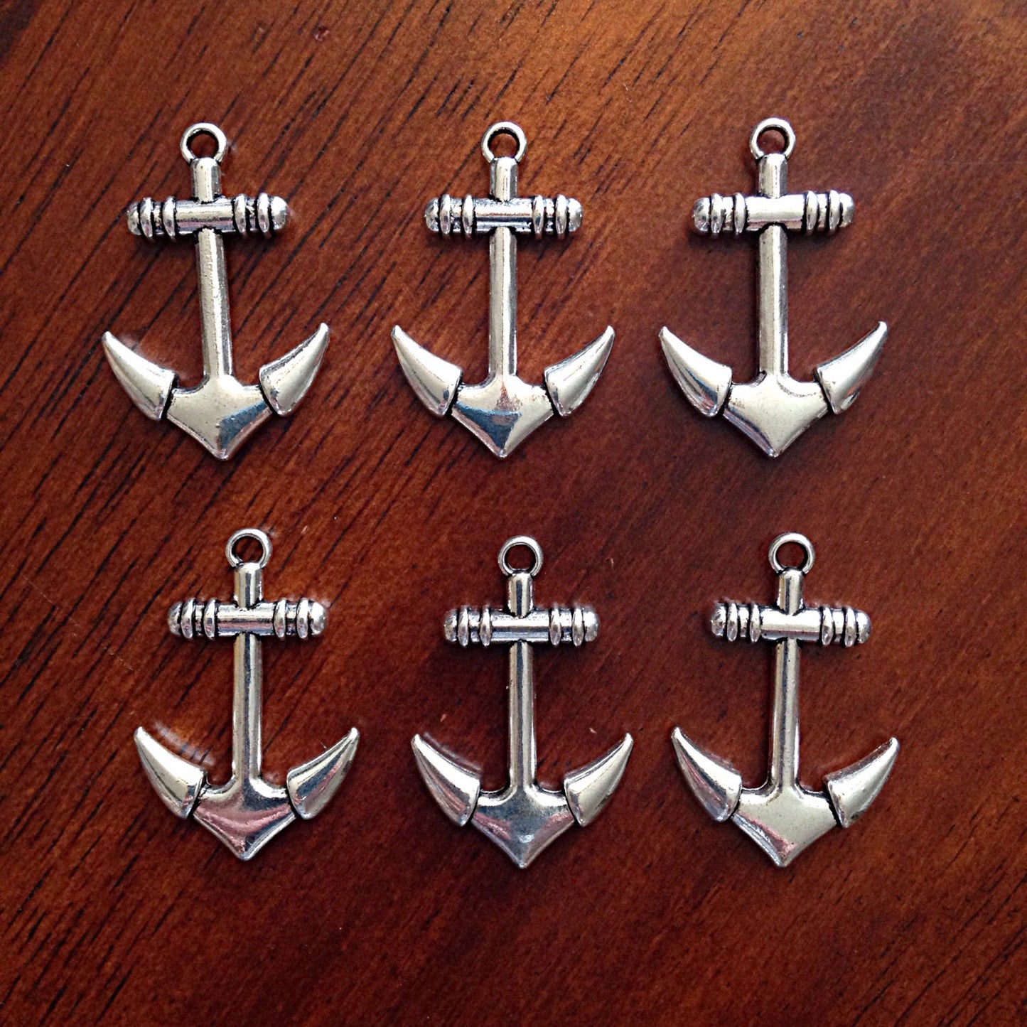 Bulk 20 Anchor Charms, Antique Silver Charms, Silver Anchor Charms, Double Sided Anchor Charms, Findings, Jewelry and Craft Supplies