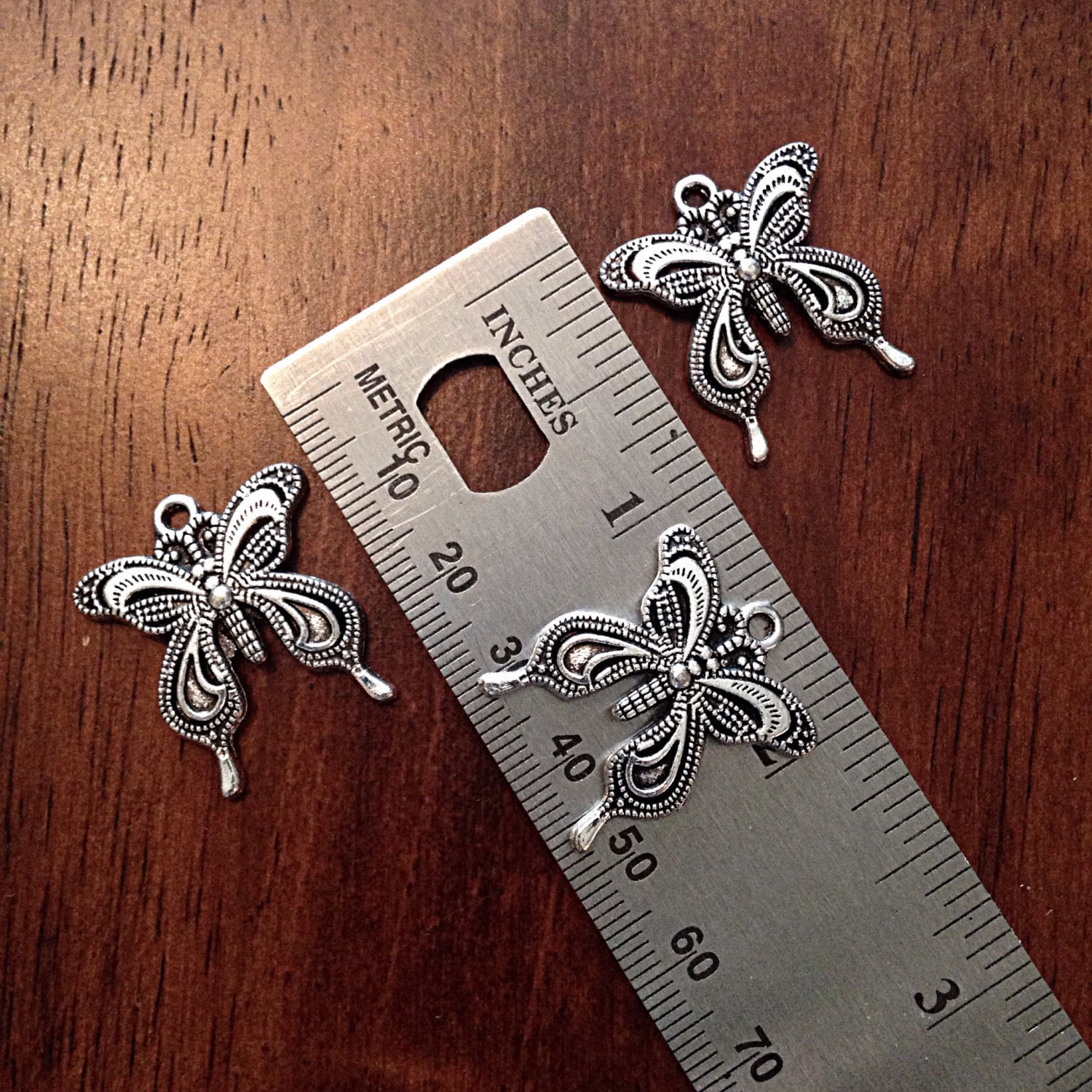 Bulk 20 Butterfly Charms, Antique Silver Charms, Filigree Butterfly, Butterfly Pendants, Bird Charms, Craft and Jewelry Supplies, Findings