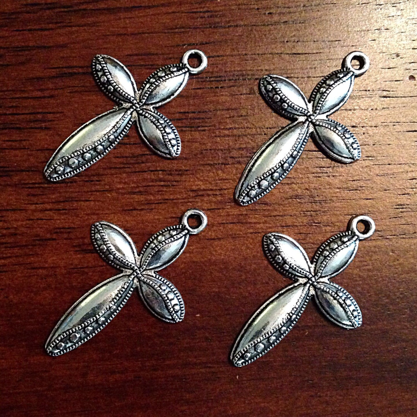 10 Antique Silver Charms, Silver Cross Charms, Jewelry Charms, Craft Supplies, Jewelry Supplies, Alloy Metal, Loose Charm, Findings