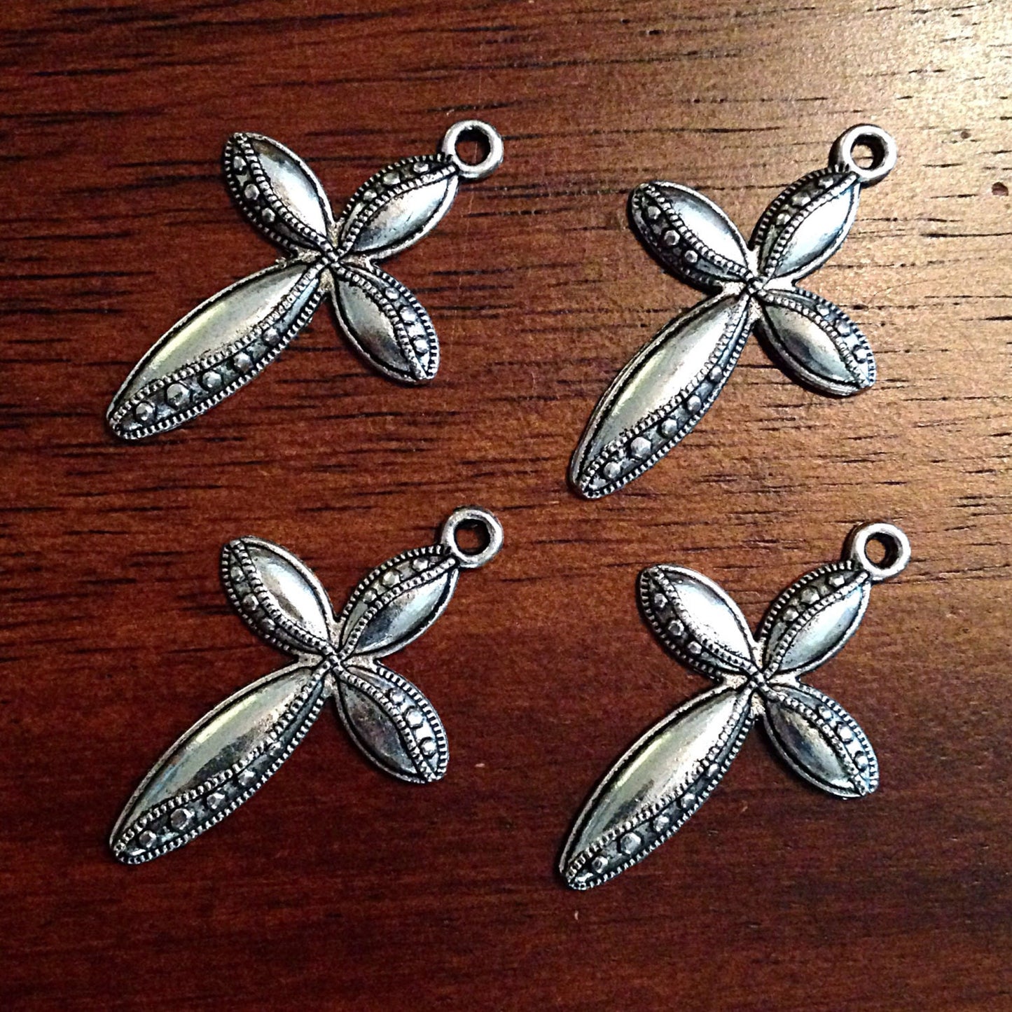 10 Antique Silver Charms, Silver Cross Charms, Jewelry Charms, Craft Supplies, Jewelry Supplies, Alloy Metal, Loose Charm, Findings