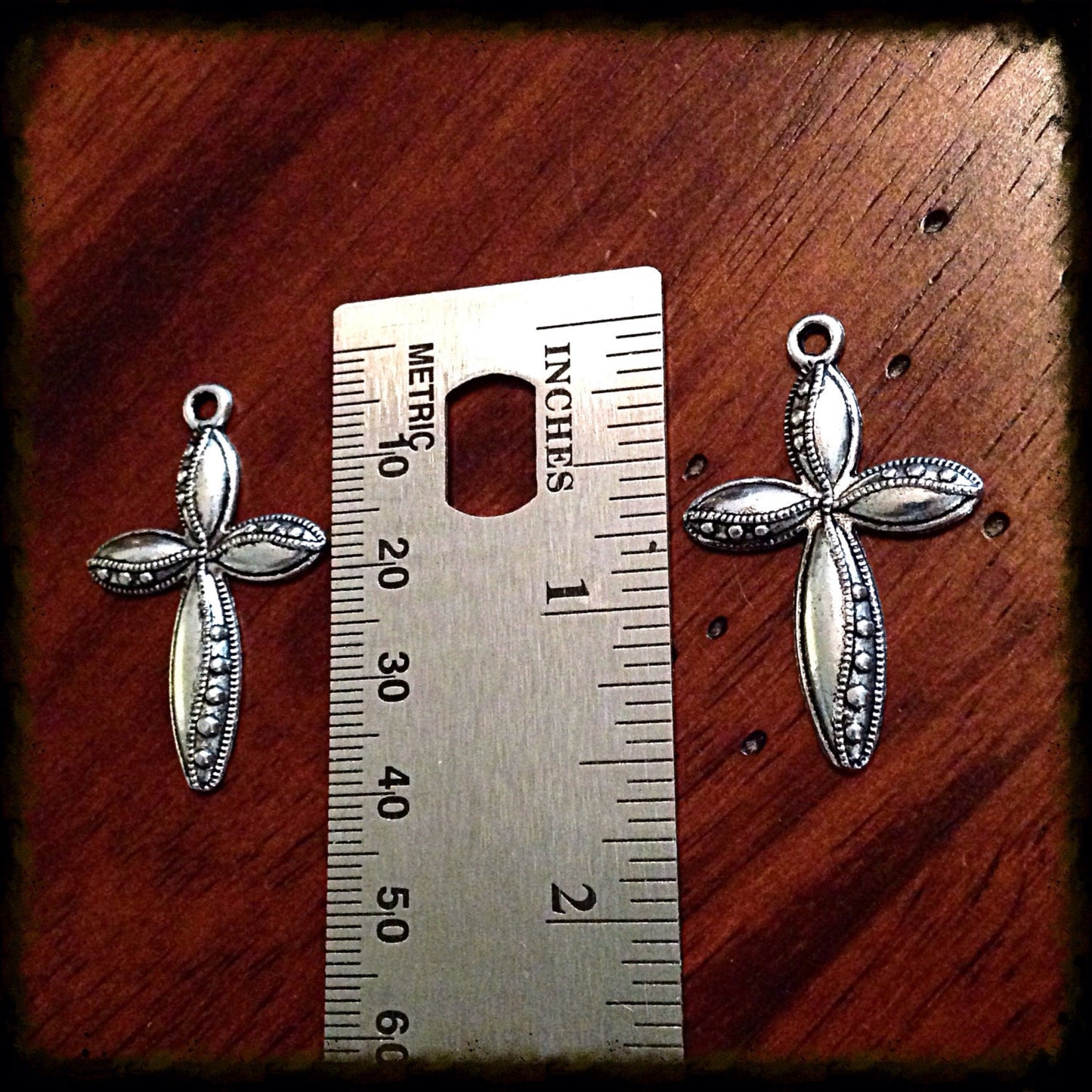 10 Antique Silver Charms, Silver Cross Charms, Jewelry Charms, Craft Supplies, Jewelry Supplies, Alloy Metal, Loose Charm, Findings