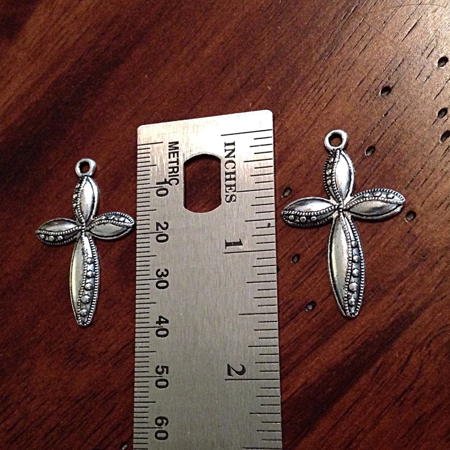 10 Antique Silver Charms, Silver Cross Charms, Jewelry Charms, Craft Supplies, Jewelry Supplies, Alloy Metal, Loose Charm, Findings