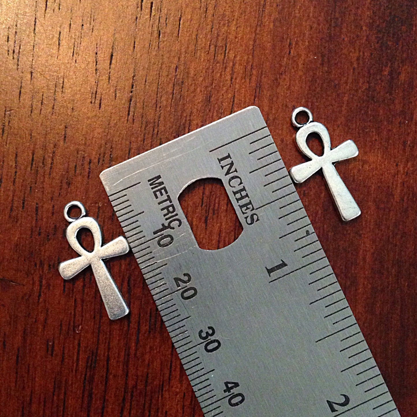 Ankh Charms, 10 Antique Silver Ankh Charms, Egyptian Anka Symbol Charm, Craft Supplies, Jewelry Supplies, Alloy Metal, Loose Charm, Findings