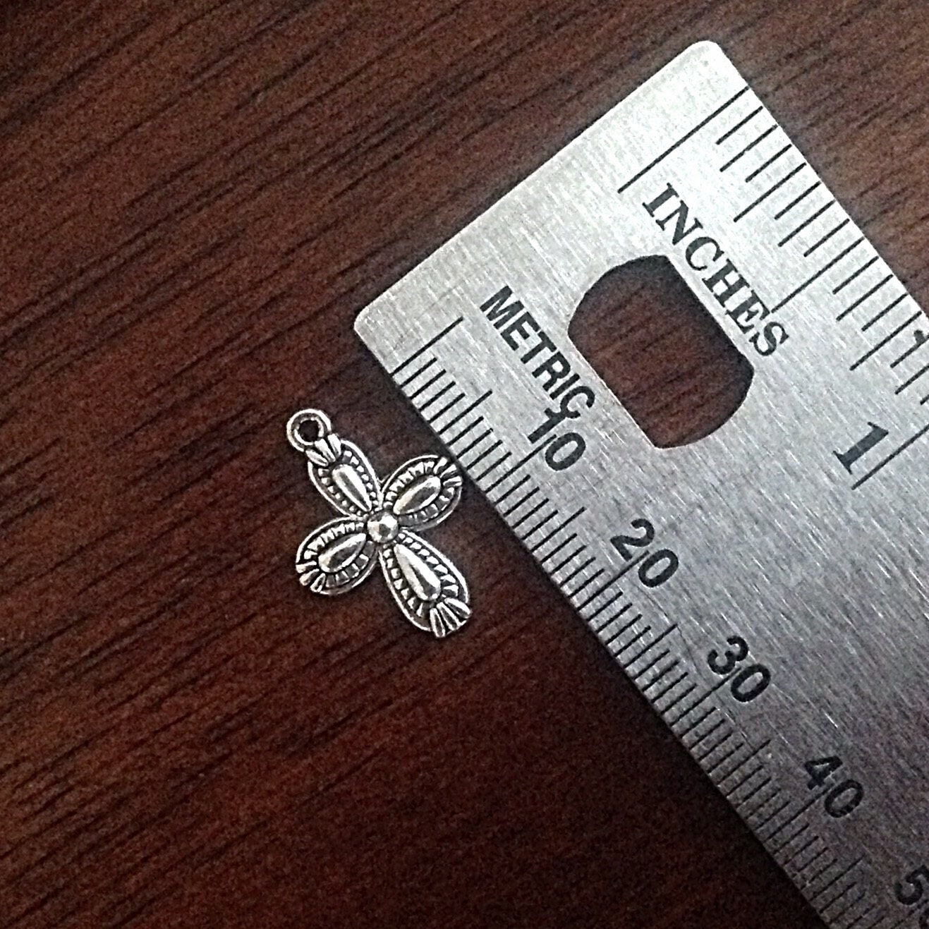 Bulk 40 Silver Cross Charms, Antique Silver Charms, Cross Charms, Double Sided Cross Charms,Tiny Cross, Jewelry And Craft Supplies, Findings