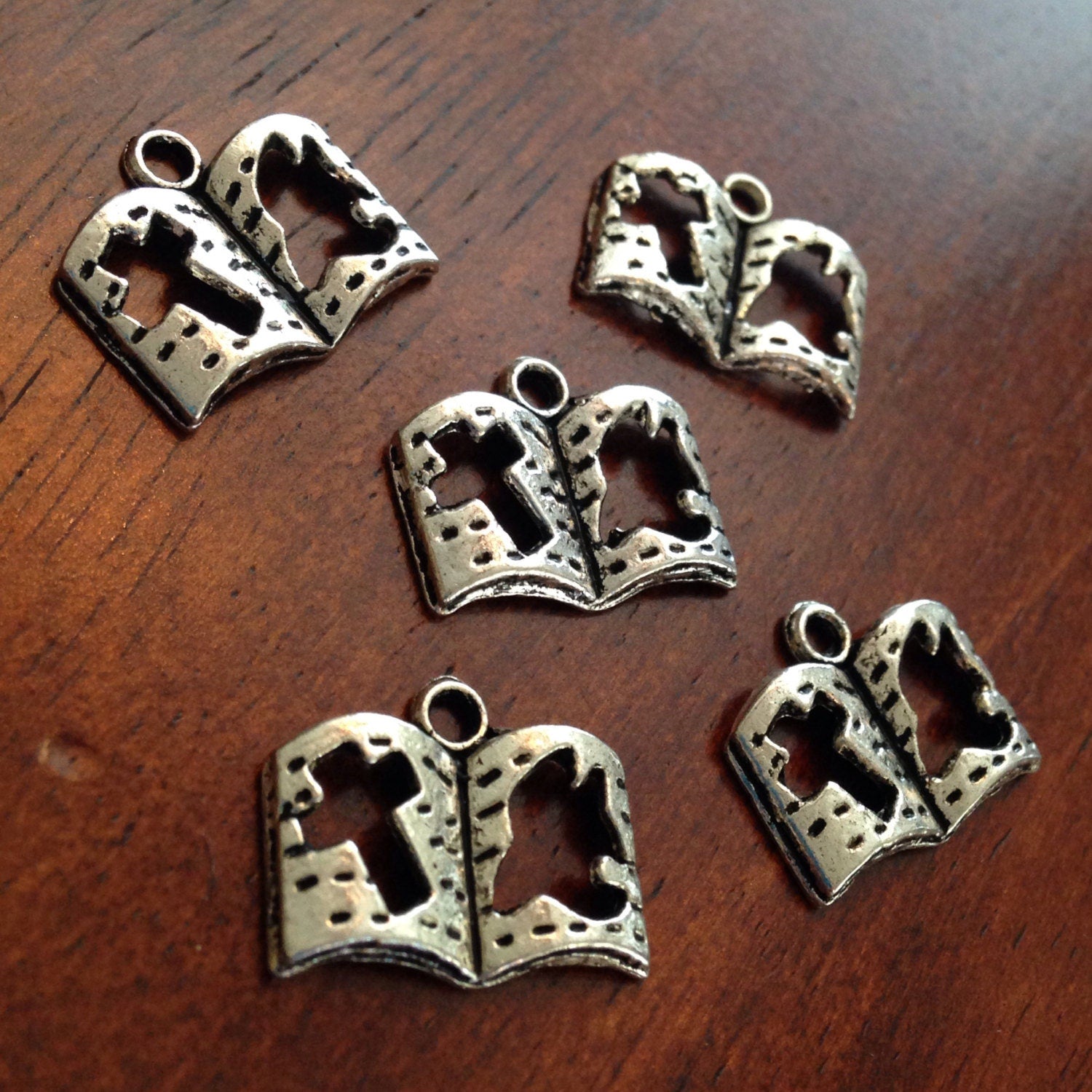 Bulk 50 Bible Charms, Full Amor of God Charms, Antique Silver Charms, Bible Charms, Armor of God Charm, Craft and Jewelry Supplies, Findings