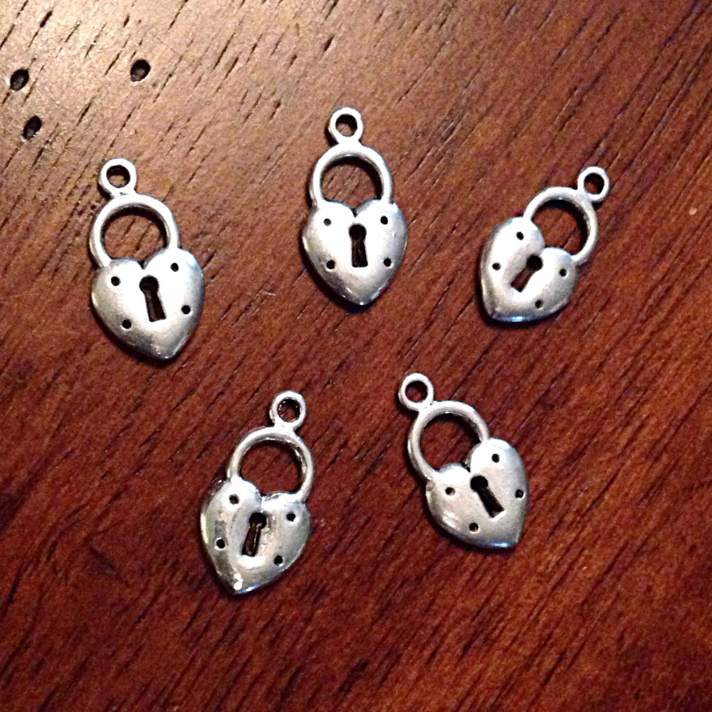 20pcs, Heart Locket Charms, Antique Silver Locket Charms, Double Sided Heart Charms, Locket Charms, Padlock Charms, Love Charms, Findings