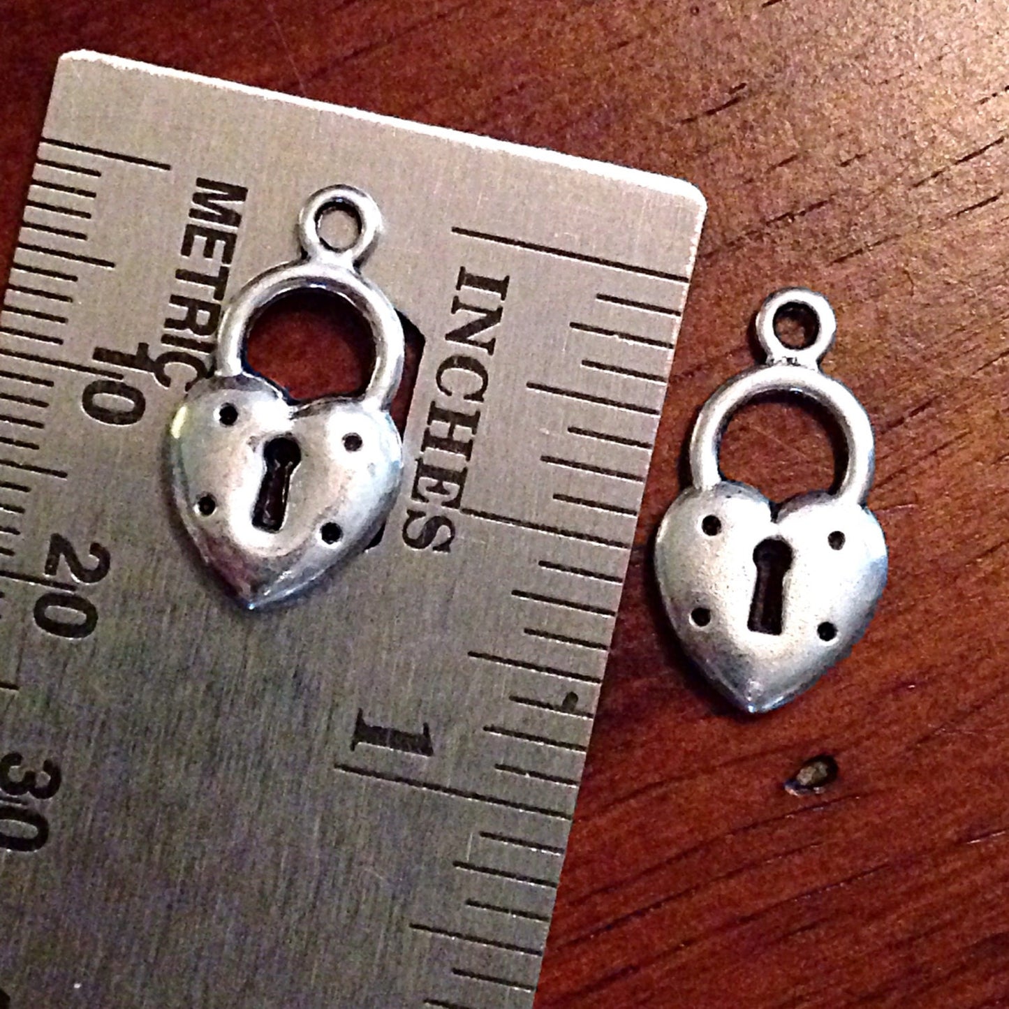 20pcs, Heart Locket Charms, Antique Silver Locket Charms, Double Sided Heart Charms, Locket Charms, Padlock Charms, Love Charms, Findings