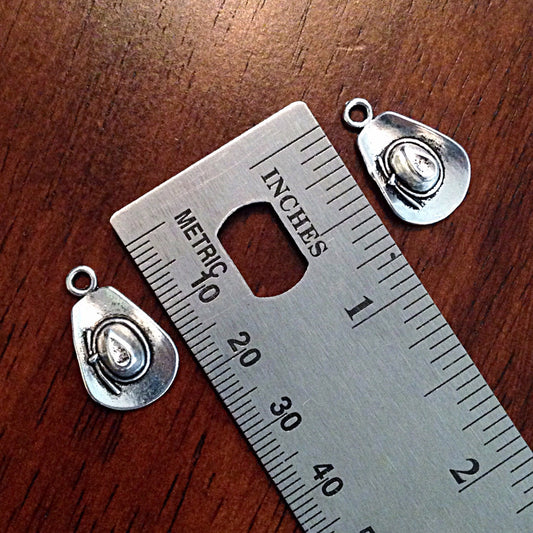 Bulk 20 Cowboy Hat Charms, Antique Silver Charms, Cowboy Hat Charms, Western Charms and Pendants, Craft and Jewelry Supplies, Findings