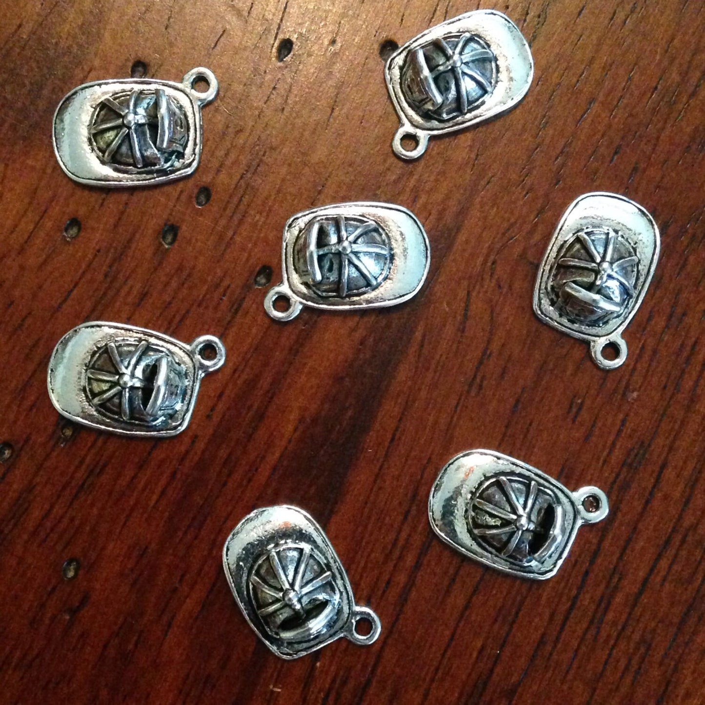 25pcs, Fireman Helmet Charms, Antique Silver Charms, 3D Charms, EMT Charms, Fire Fighter Charms, Fireman Hat Charms, Fire Department Charms