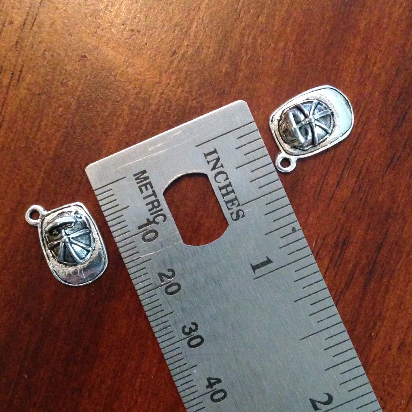 12pcs, Fireman Helmet Charms, Antique Silver Charms, 3D Charms, EMT Charms, Fire Fighter Charms, Fireman Hat Charms, Fire Department Charms