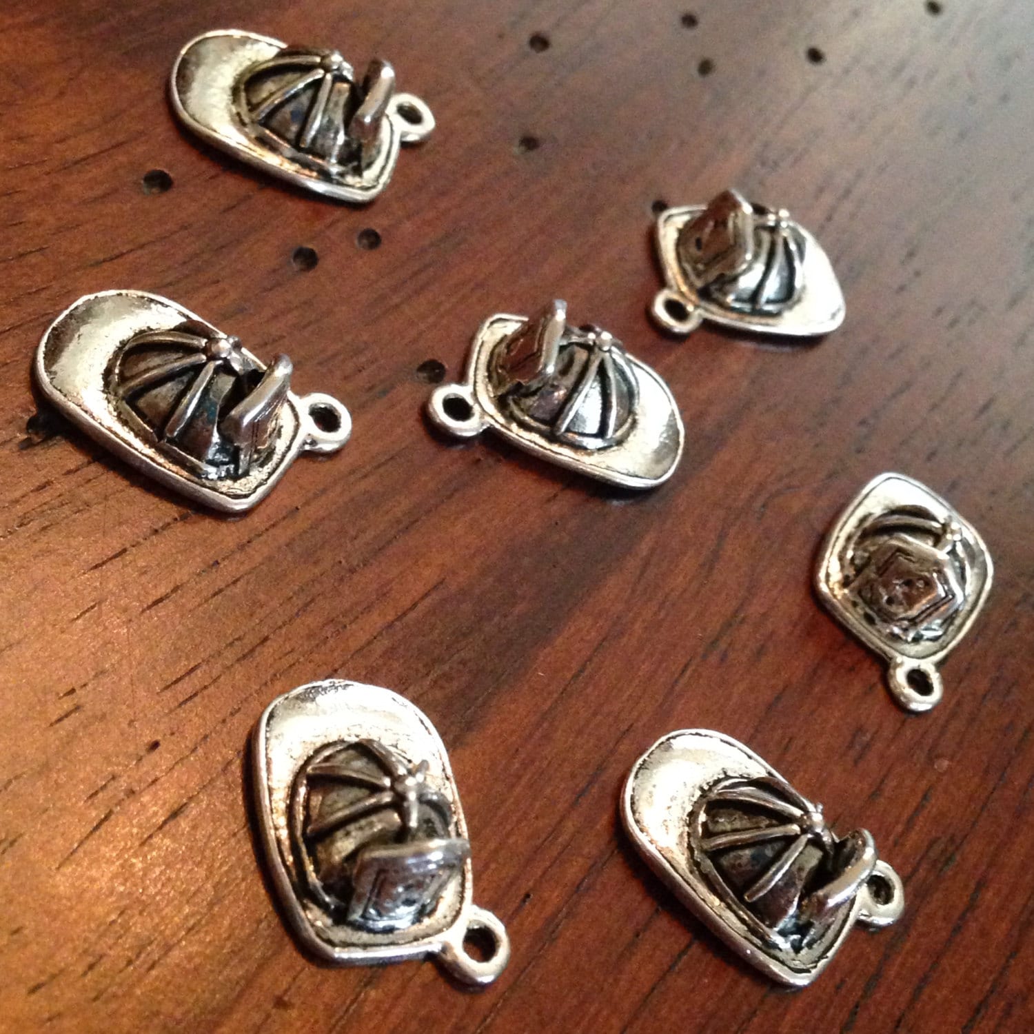 25pcs, Fireman Helmet Charms, Antique Silver Charms, 3D Charms, EMT Charms, Fire Fighter Charms, Fireman Hat Charms, Fire Department Charms