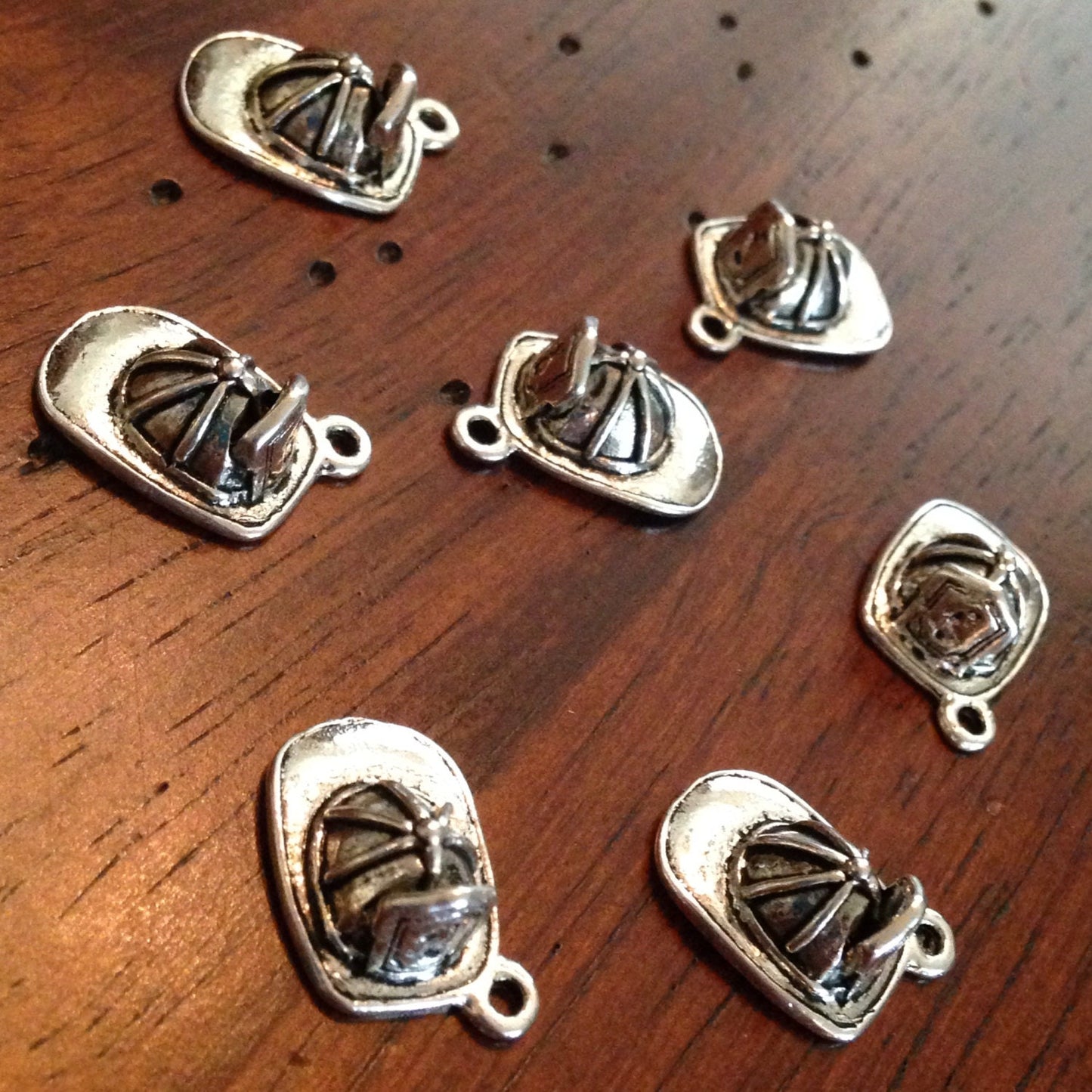 12pcs, Fireman Helmet Charms, Antique Silver Charms, 3D Charms, EMT Charms, Fire Fighter Charms, Fireman Hat Charms, Fire Department Charms