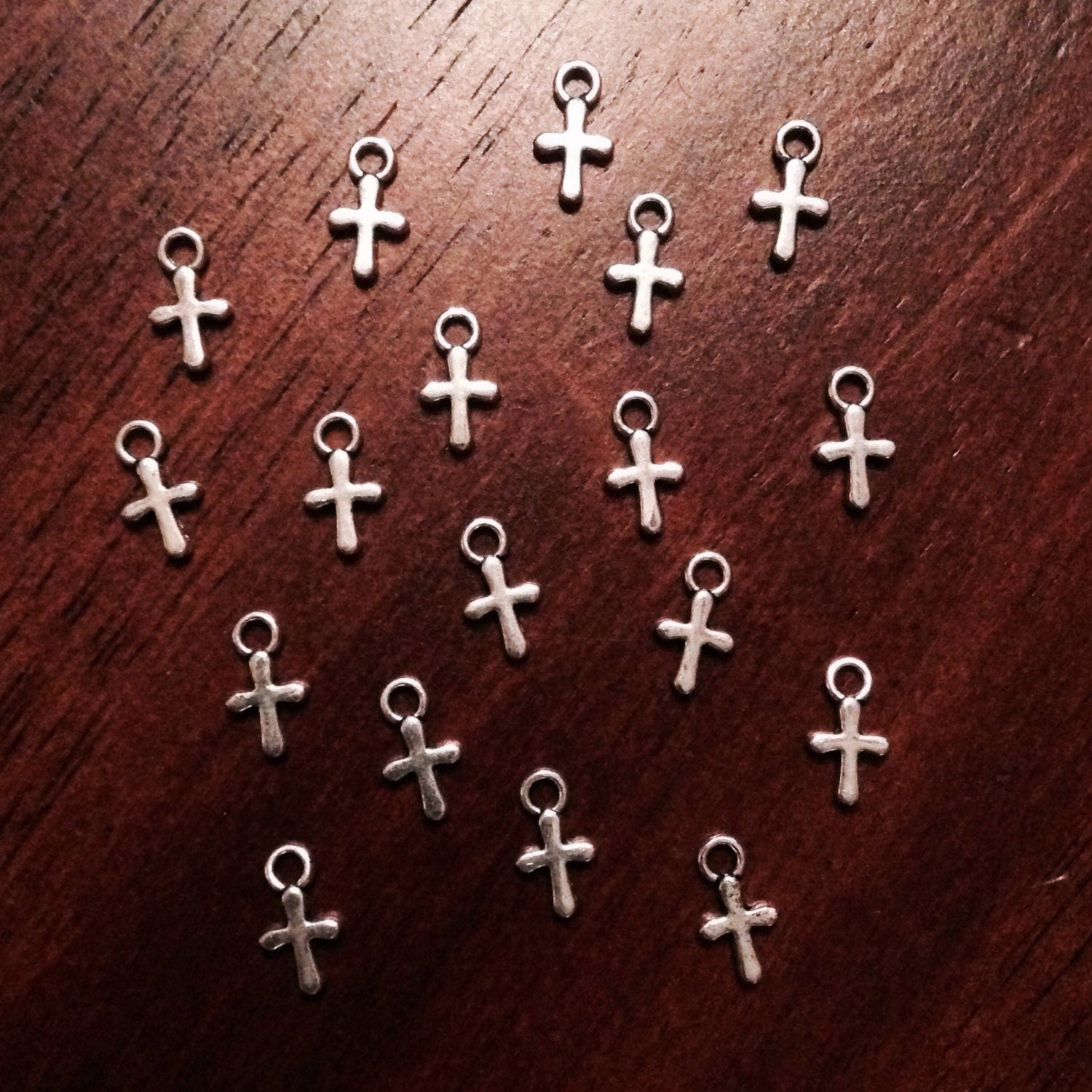 Cross Charms, 25pcs, Silver Cross Charm, Tiny Cross Charms, Christian Charms, Necklace Charms, Bracelet Charms, Findings