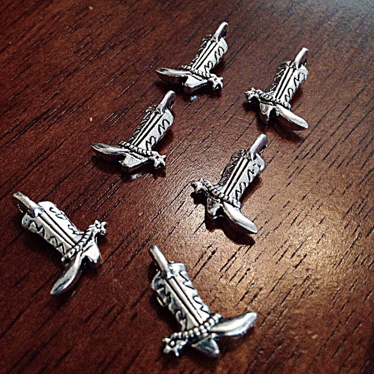 12pcs, Cowboy Boots, Boot Charms, Antique Silver Charms, Cowgirl Boot Charms, Cowboy Boot Charms, Silver Cowboy Boots Charms, Findings