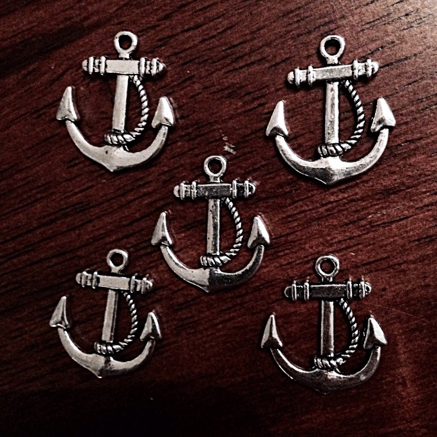 Bulk 20 Anchor Charms, Antique Silver Charms, Sailing Charms, Ship Charms, Double Sided Anchor Charms, Findings, Crafts and Jewelry Supplies