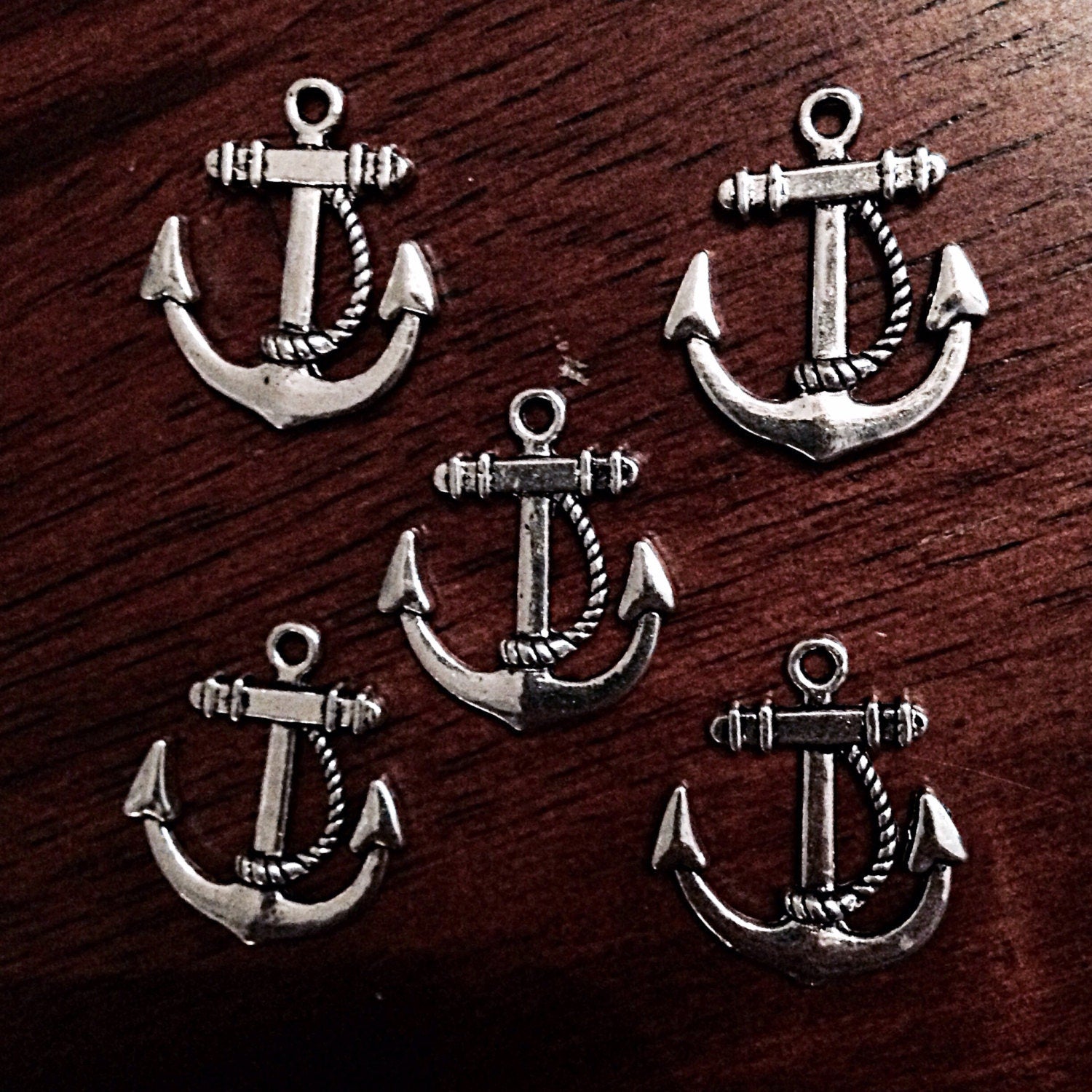 Bulk 20 Anchor Charms, Antique Silver Charms, Sailing Charms, Ship Charms, Double Sided Anchor Charms, Findings, Crafts and Jewelry Supplies