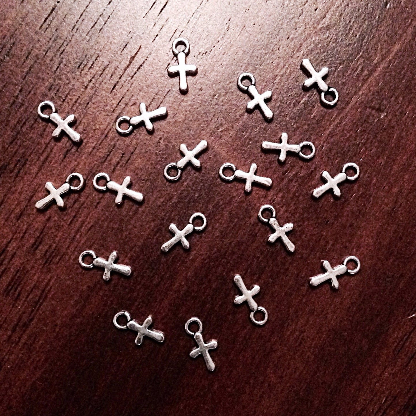 50pcs, Silver Cross Charms, Cross Bulk, Charm, Tiny Cross Charms, Double Sided Cross Charms, Jewelry And Craft Supplies, Findings